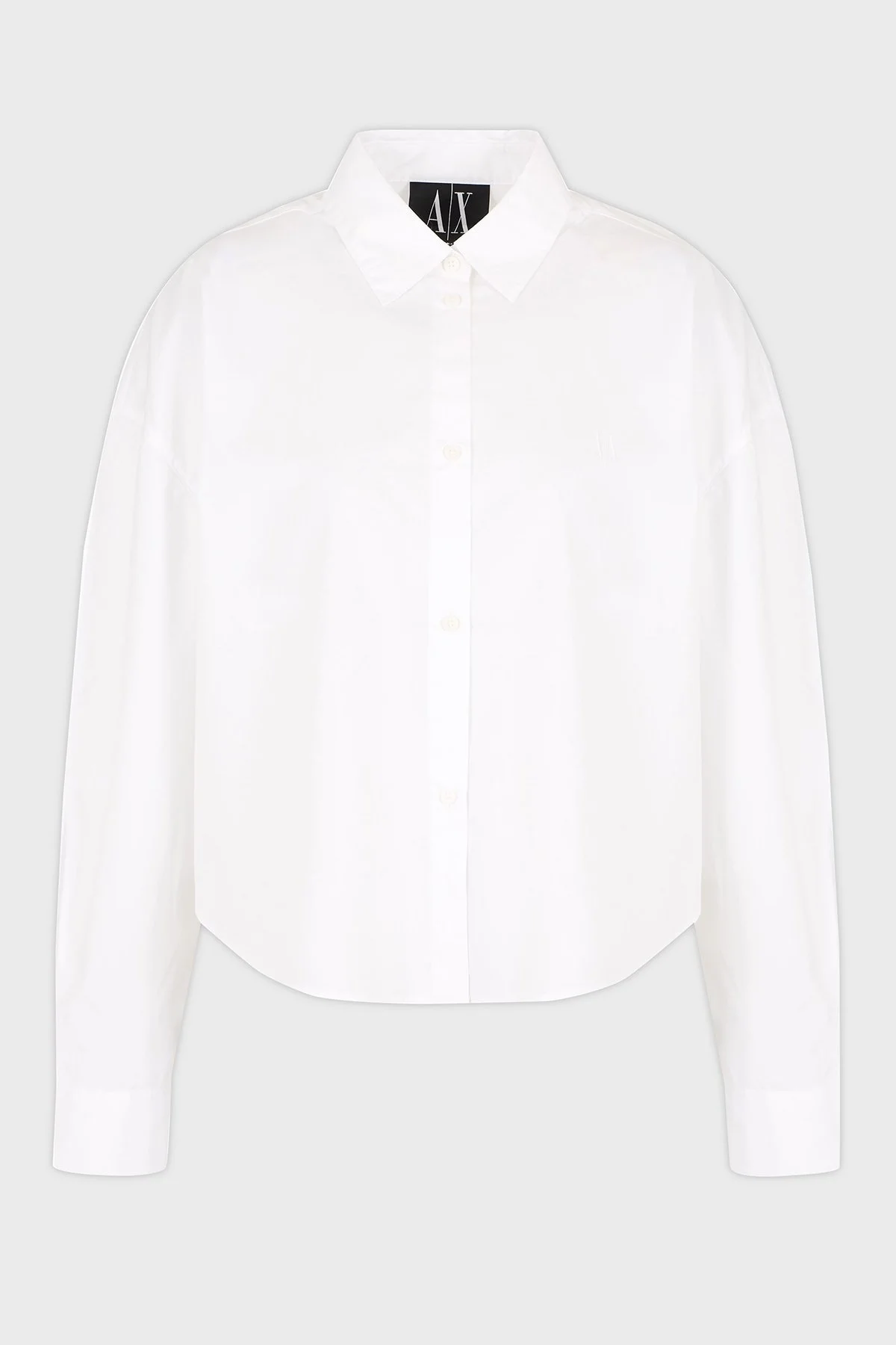 Armani Exchange % 100 Pamuk Regular Fit Kısa Bayan Gömlek XW001180 AF12812 U0002 BEYAZ - 10