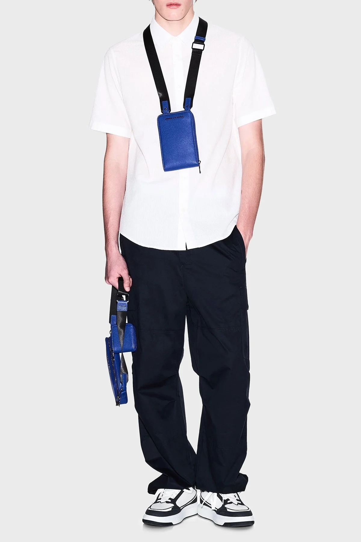 Armani Exchange % 100 Pamuk Regular Fit Kısa Kollu Erkek Gömlek XM001237 AF13141 U0009 BEYAZ - 7