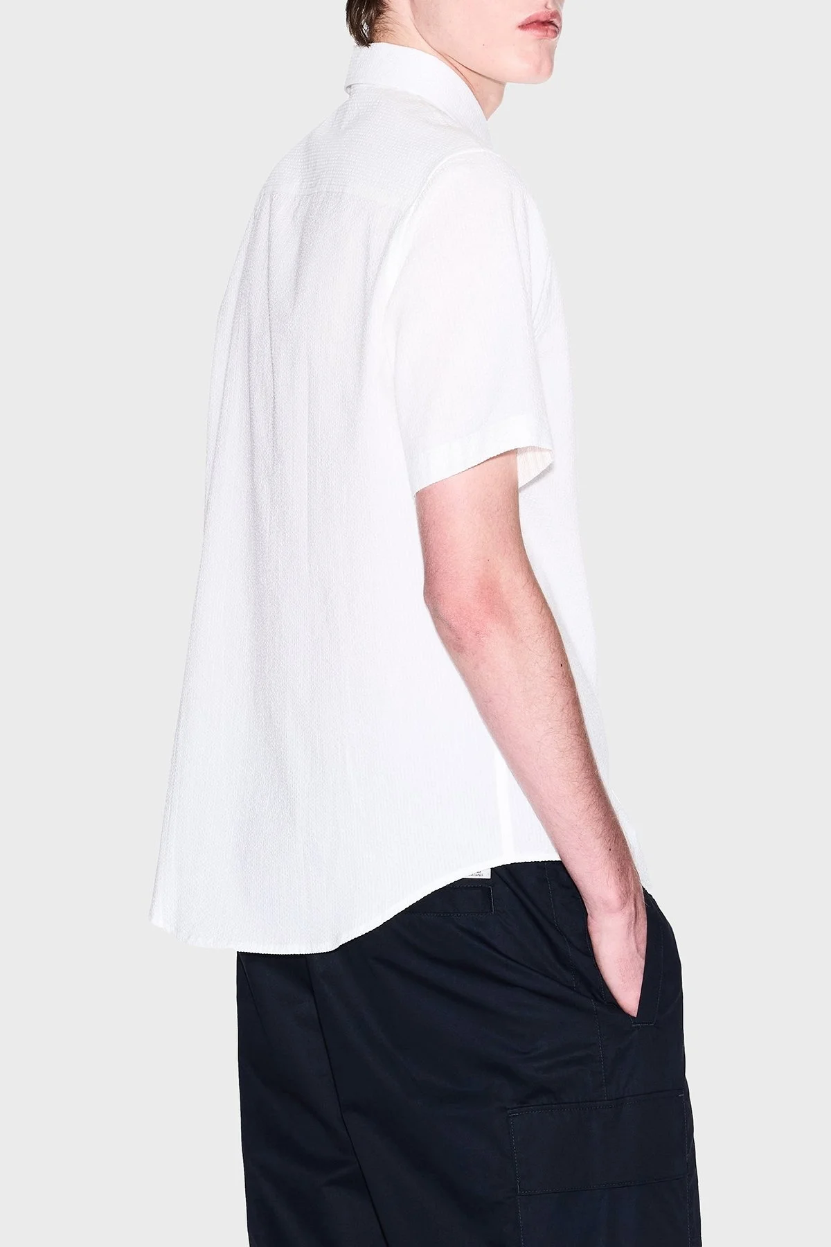 Armani Exchange % 100 Pamuk Regular Fit Kısa Kollu Erkek Gömlek XM001237 AF13141 U0009 BEYAZ - 8