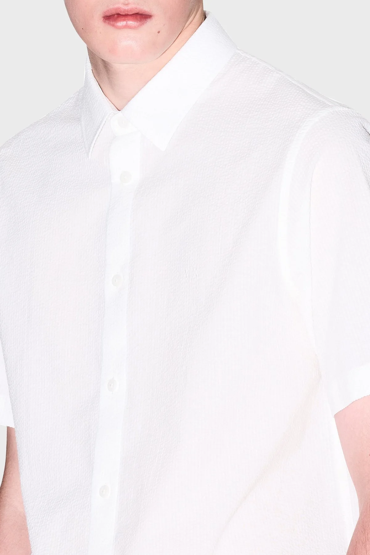 Armani Exchange % 100 Pamuk Regular Fit Kısa Kollu Erkek Gömlek XM001237 AF13141 U0009 BEYAZ - 9