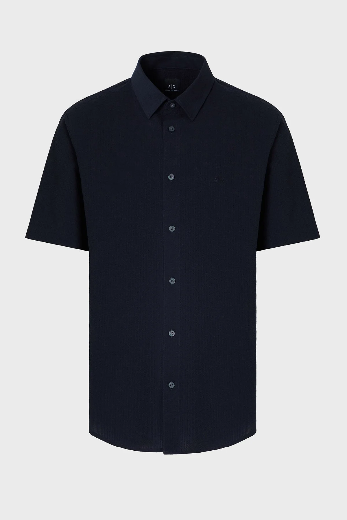 Armani Exchange % 100 Pamuk Regular Fit Kısa Kollu Erkek Gömlek XM001237 AF13141 UB101 LACİVERT - 10