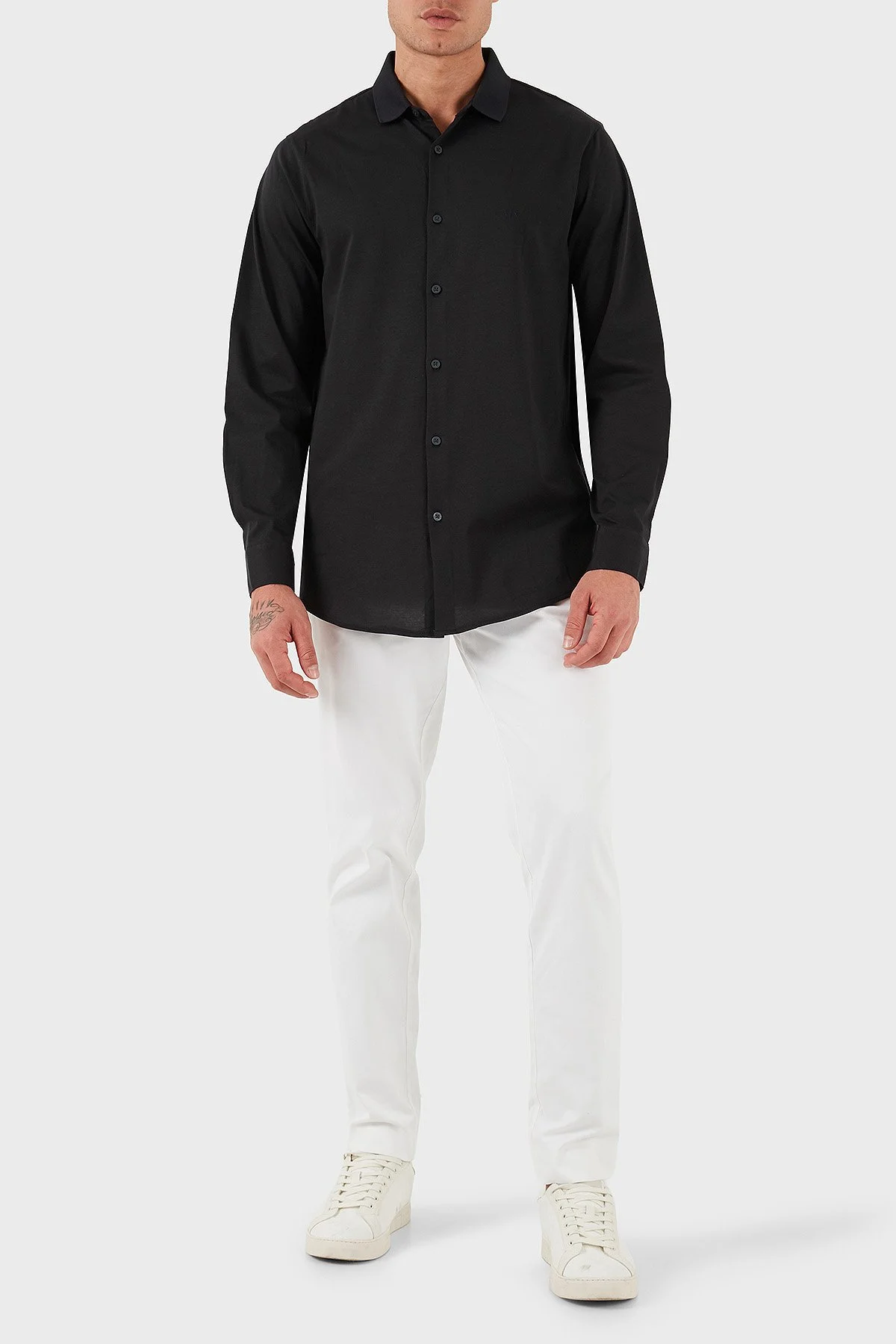 Armani Exchange % 100 Pamuk Regular Fit Klasik Yaka Erkek Gömlek XM001370 AF10364 UB101 LACİVERT - 2