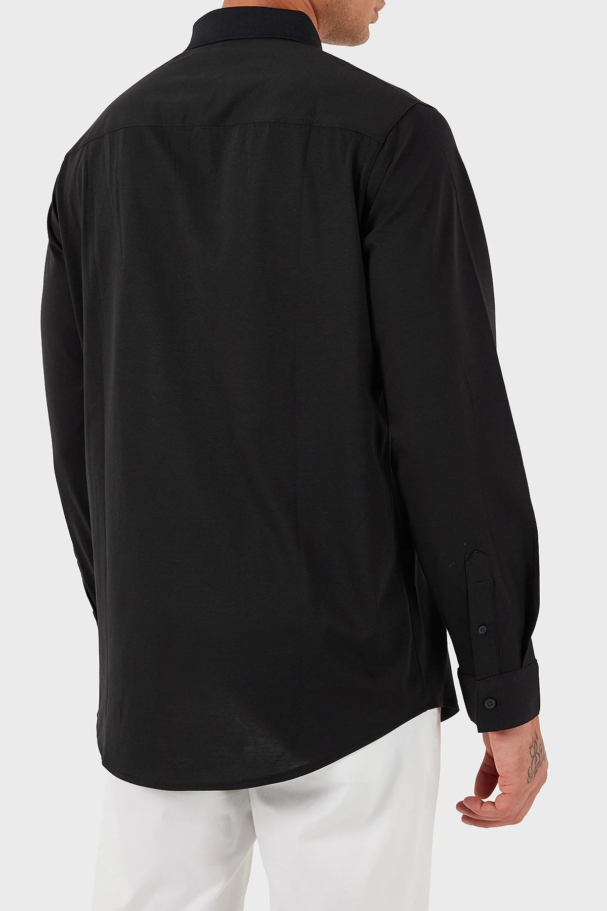 Armani Exchange % 100 Pamuk Regular Fit Klasik Yaka Erkek Gömlek XM001370 AF10364 UB101 LACİVERT - 3