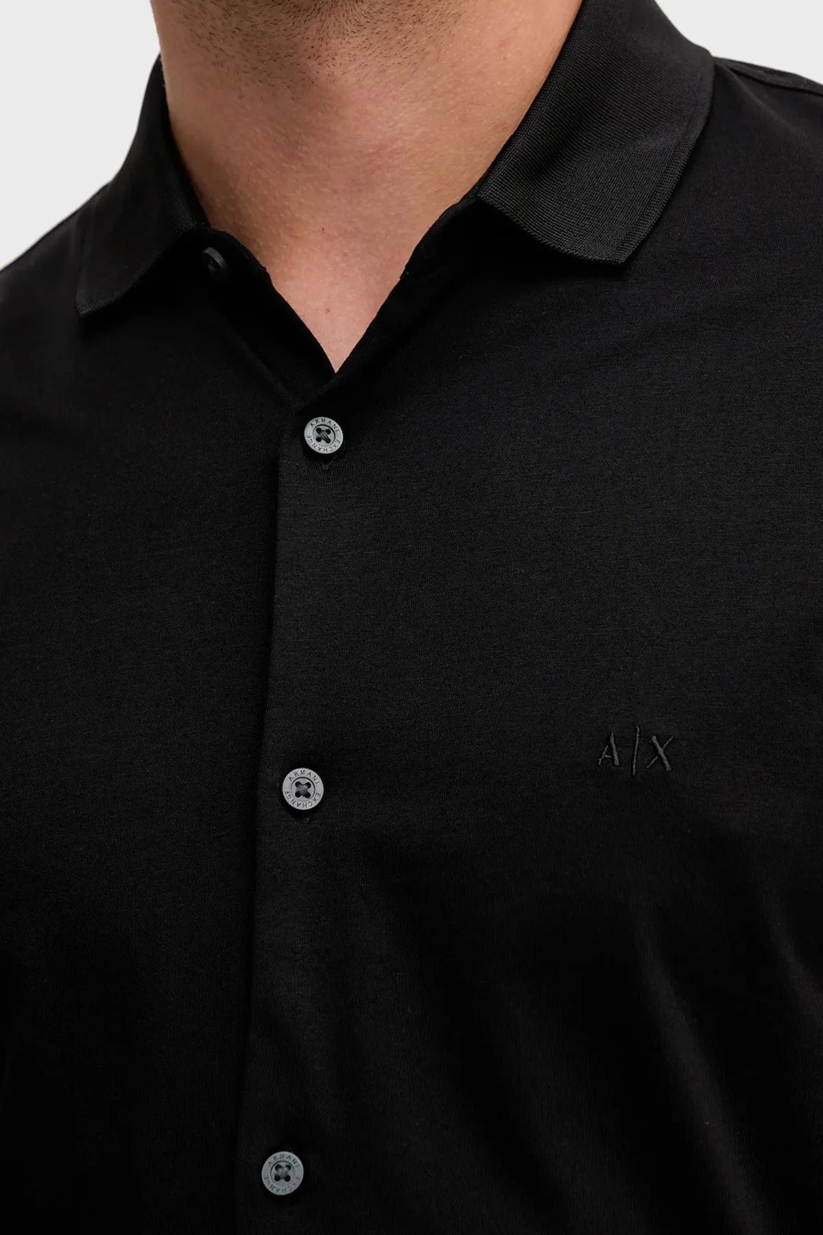 Armani Exchange % 100 Pamuk Regular Fit Klasik Yaka Erkek Gömlek XM001370 AF10364 UC001 SİYAH - 5
