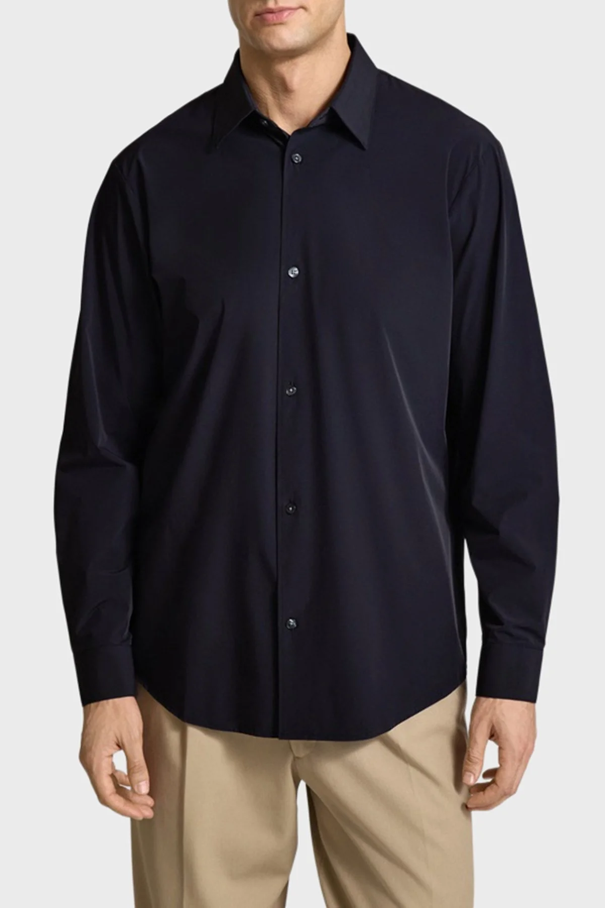 Armani Exchange % 100 Pamuk Regular Fit Klasik Yaka Erkek Gömlek XM001567 AF19193 UB101 LACİVERT - 1