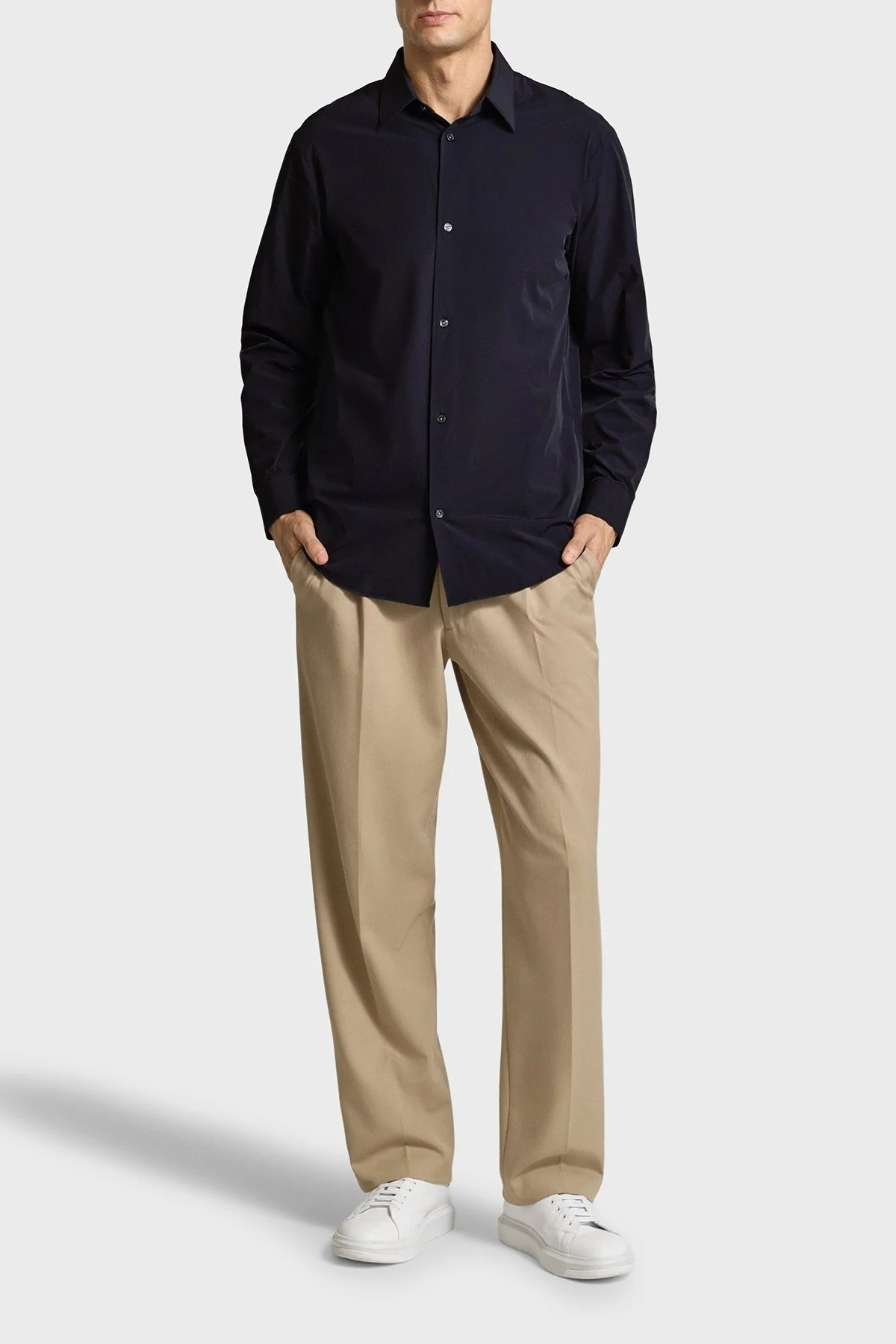 Armani Exchange % 100 Pamuk Regular Fit Klasik Yaka Erkek Gömlek XM001567 AF19193 UB101 LACİVERT - 2