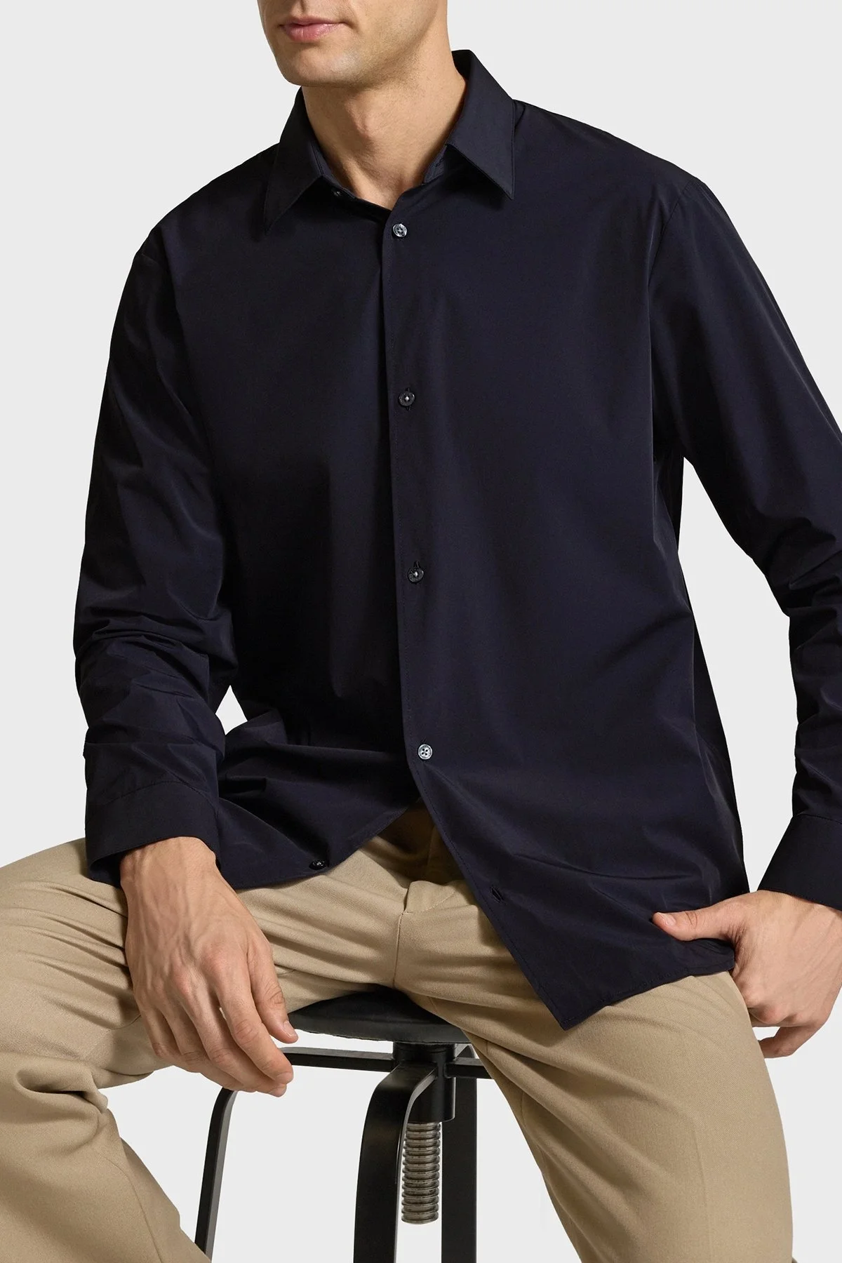 Armani Exchange % 100 Pamuk Regular Fit Klasik Yaka Erkek Gömlek XM001567 AF19193 UB101 LACİVERT - 4