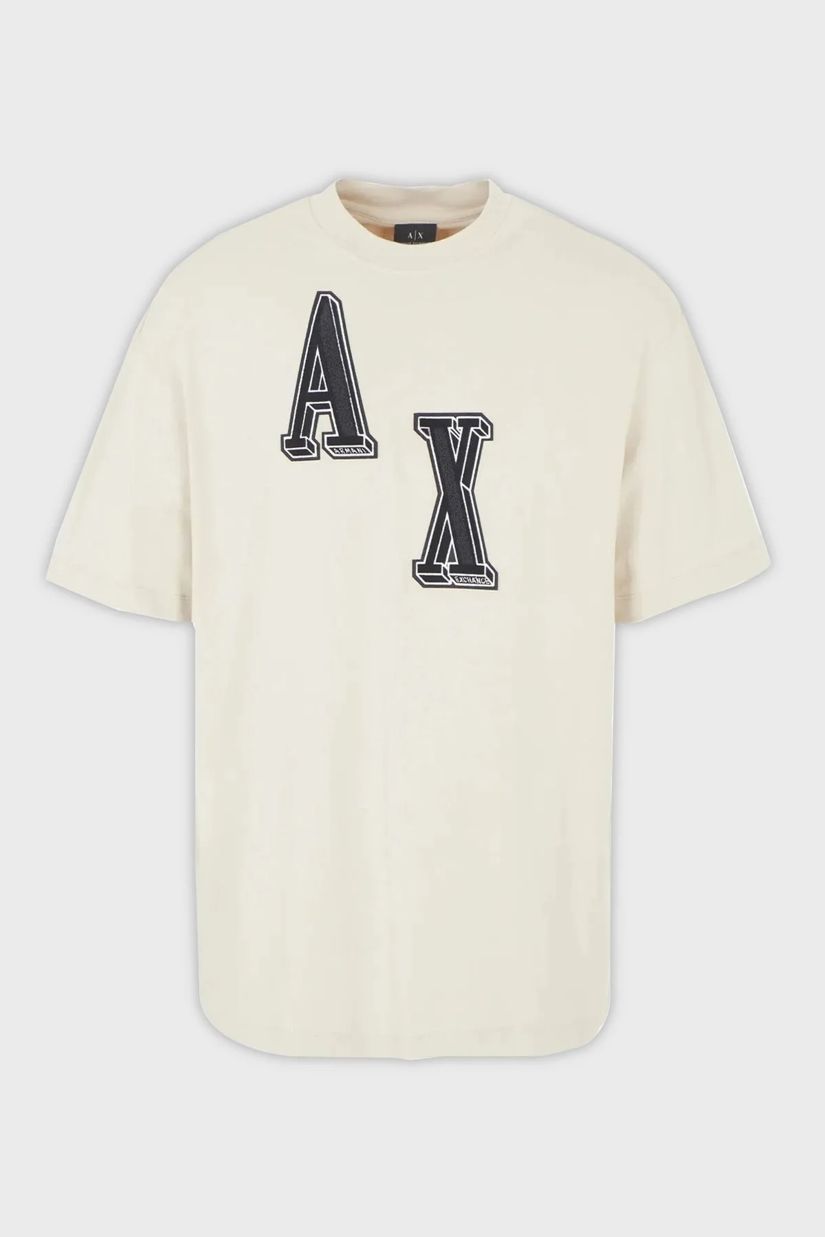 Armani Exchange % 100 Pamuk Regular Fit Logo Baskılı Erkek T Shirt 6RZMJM ZJDHZ 1934 BEJ - 4