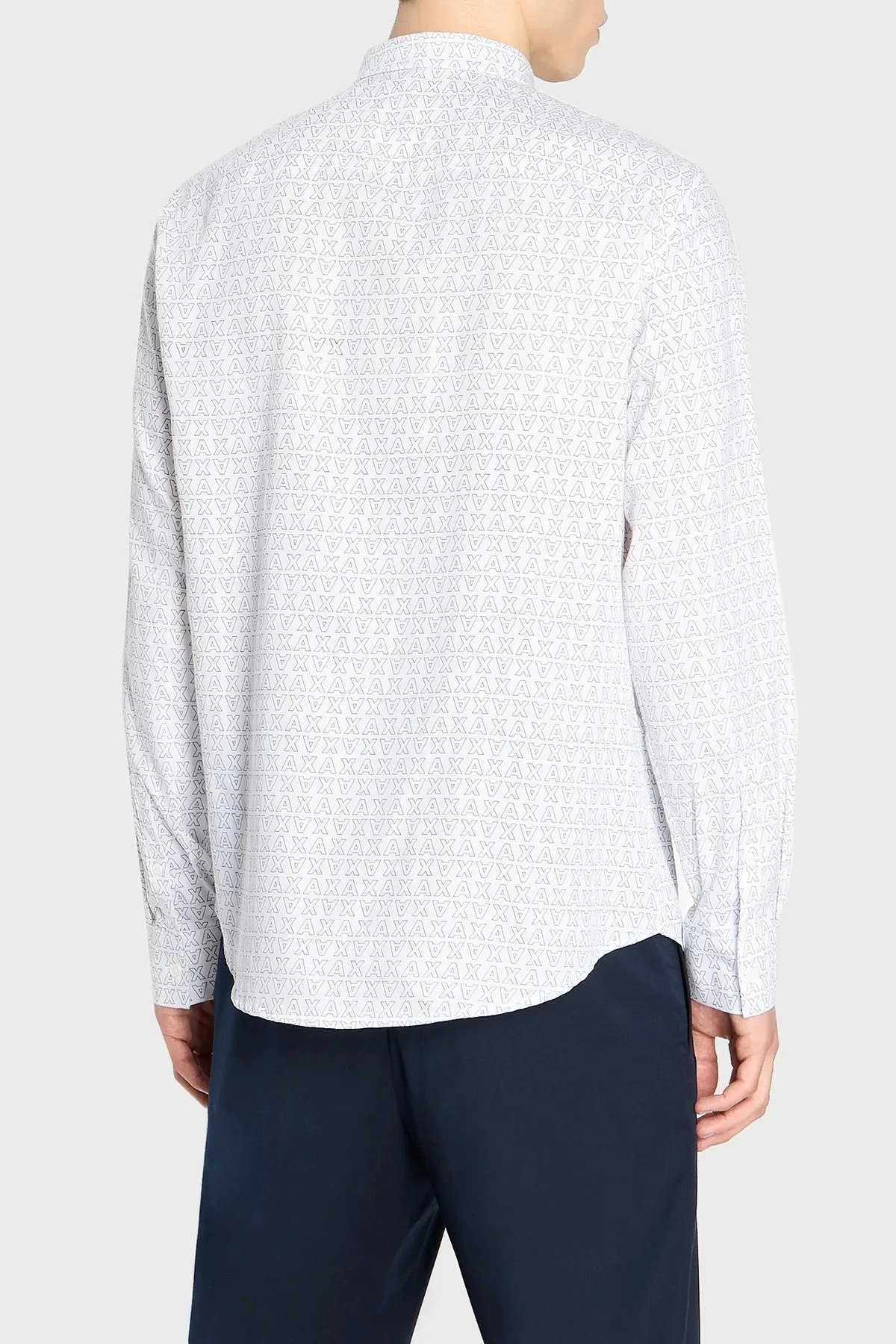 Armani Exchange % 100 Pamuk Regular Fit Logo Desenli Erkek Gömlek 6RZC45 ZNZRZ 21CL BEYAZ - 2