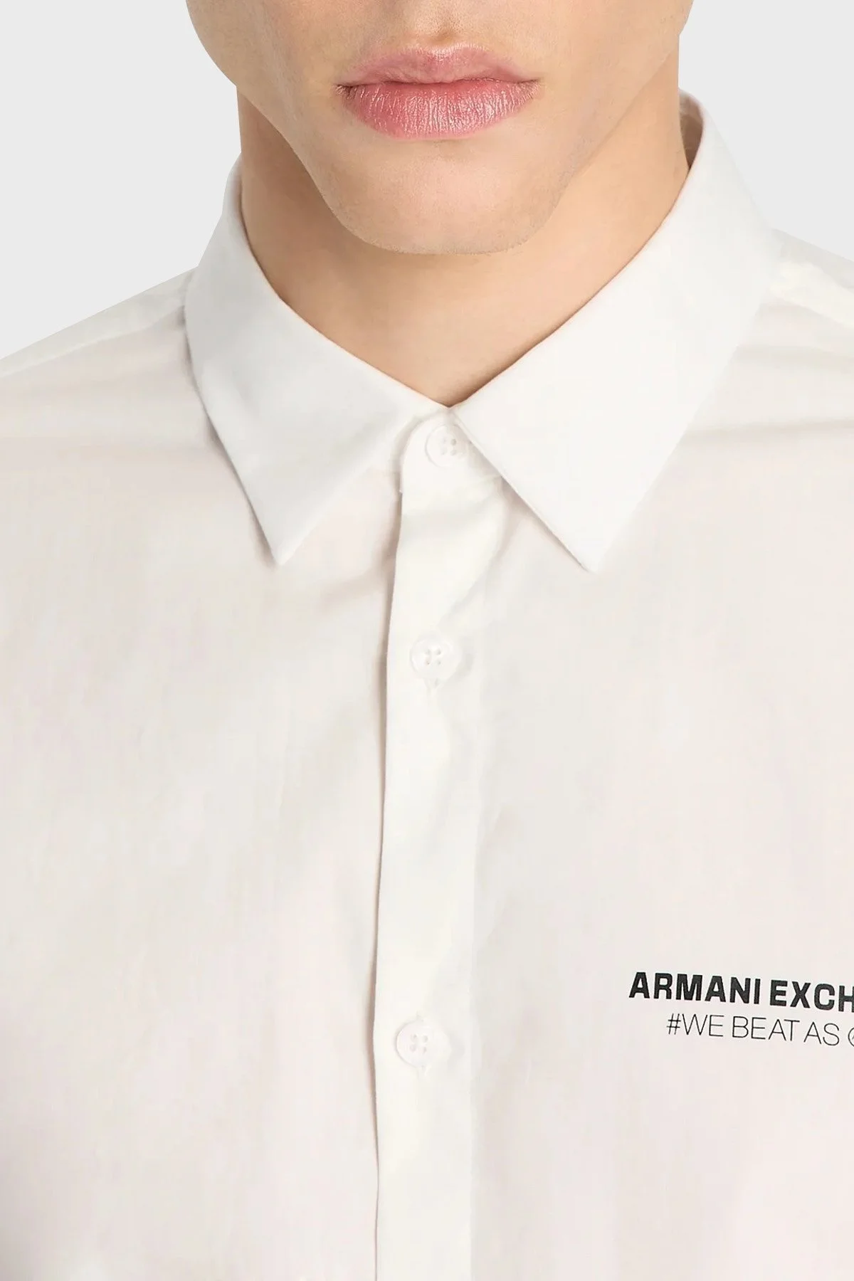 Armani Exchange % 100 Pamuk Regular Fit Logo Detaylı Erkek Gömlek 6RZC03 ZNXLZ 1116 BEYAZ - 3