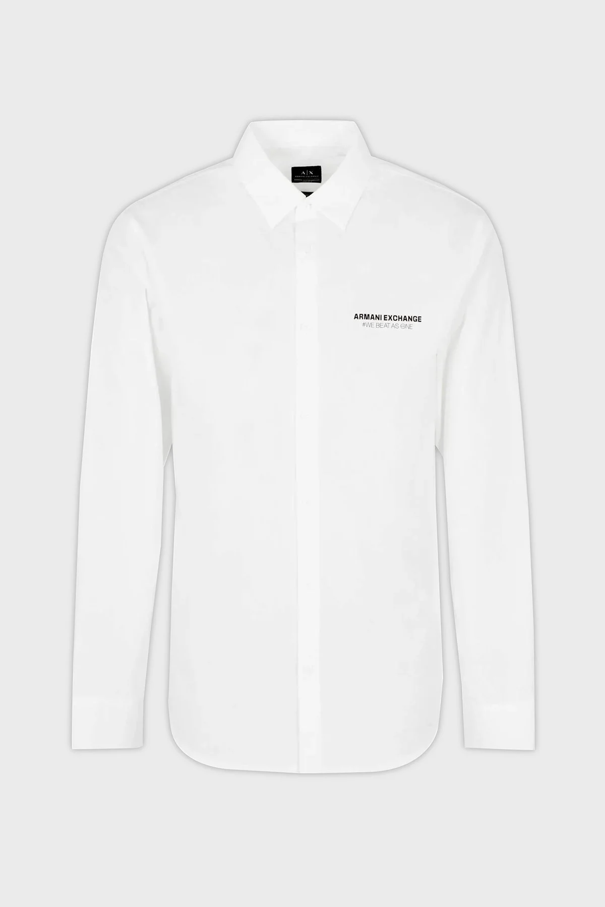 Armani Exchange % 100 Pamuk Regular Fit Logo Detaylı Erkek Gömlek 6RZC03 ZNXLZ 1116 BEYAZ - 4