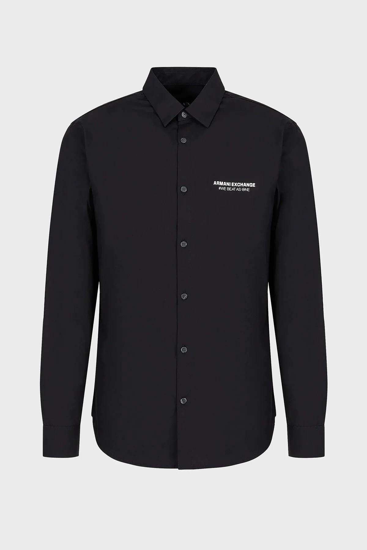 Armani Exchange % 100 Pamuk Regular Fit Logo Detaylı Erkek Gömlek 6RZC03 ZNXLZ 1200 SİYAH - 4