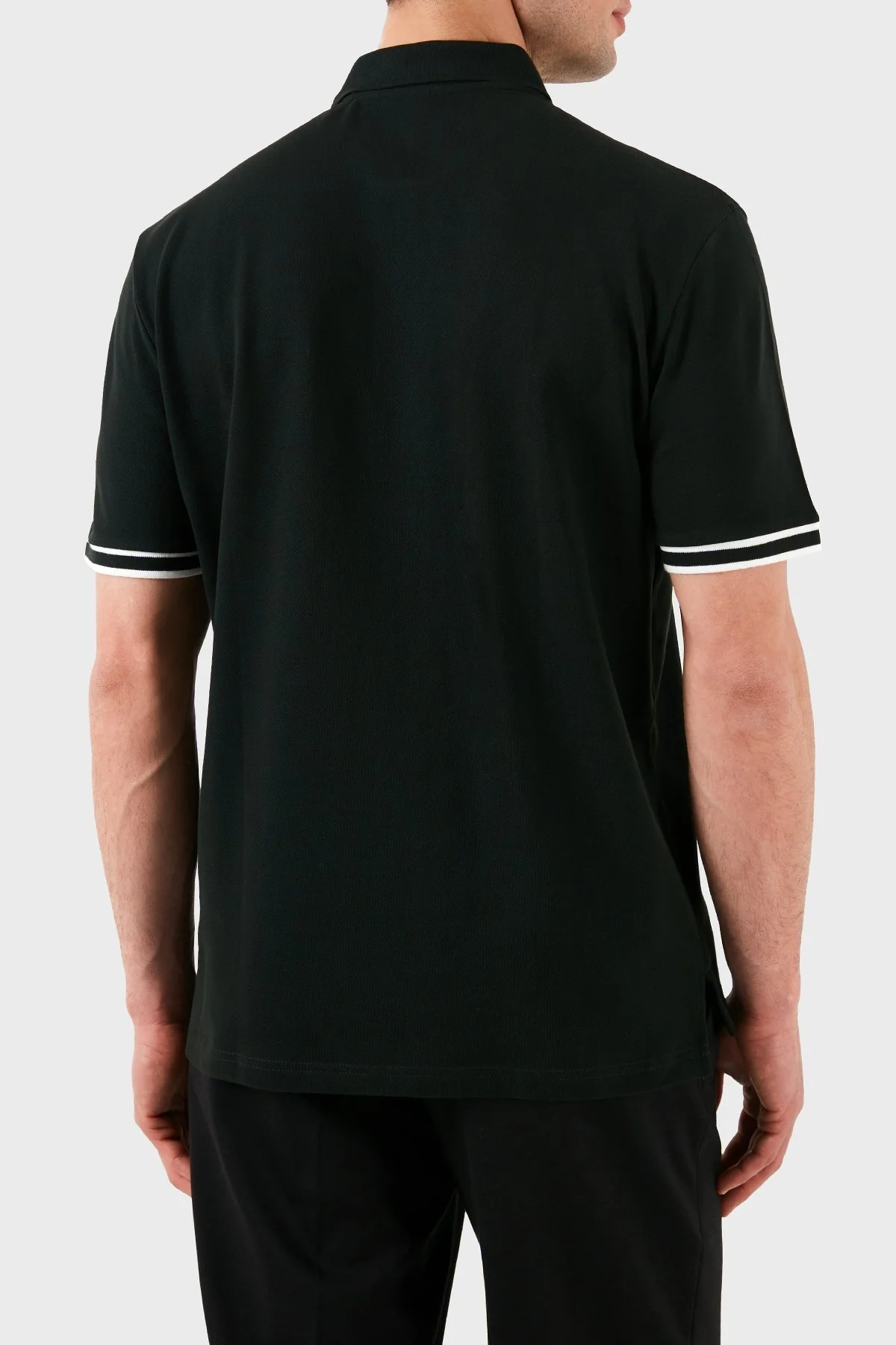 Armani Exchange % 100 Pamuk Regular Fit Yarım Fermuarlı Erkek Polo Yaka T Shirt XM000221 AF10366 UB001 SİYAH - 3