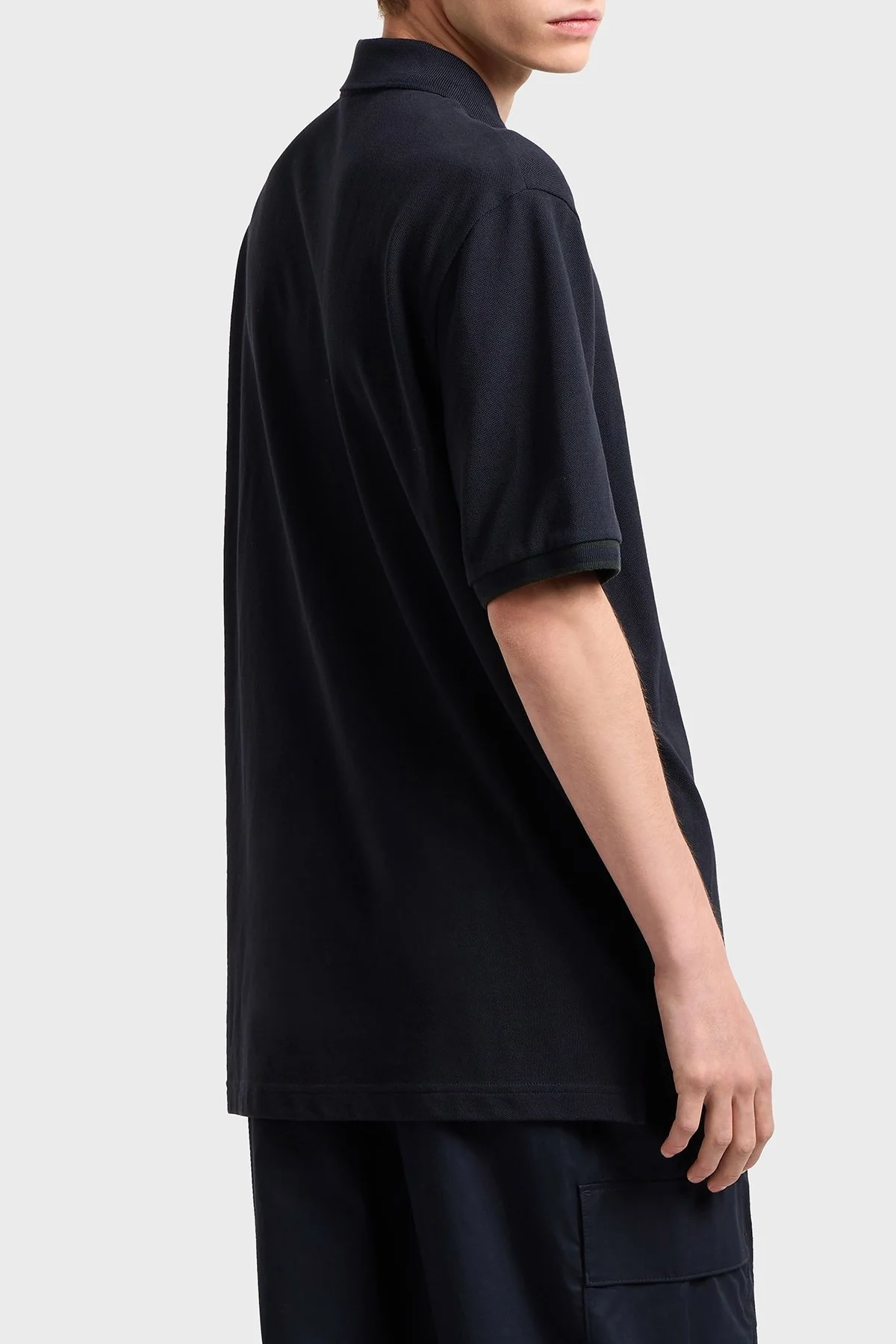 Armani Exchange % 100 Pamuk Regular Fit Yarım Fermuarlı Erkek Polo Yaka T Shirt XM000221 AF10366 UB101 LACİVERT - 6