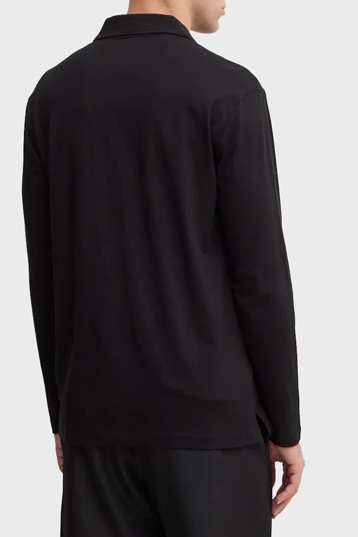 Armani Exchange % 100 Pamuk Regular Fit Yarım Fermuarlı Polo Yaka Erkek Sweat XM000059 AF10362 UC001 SİYAH - 2