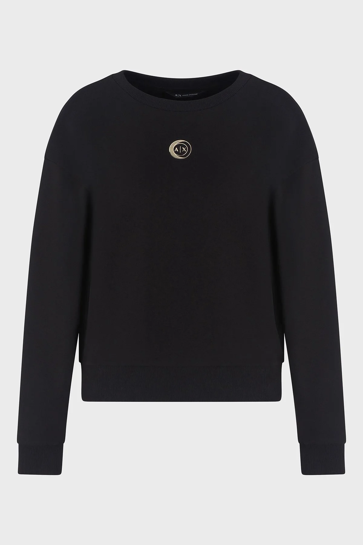 Armani Exchange % 100 Pamuk Relaxed Fit Bisiklet Yaka Bayan Sweat XW000317 AF12217 UC001 SİYAH - 10