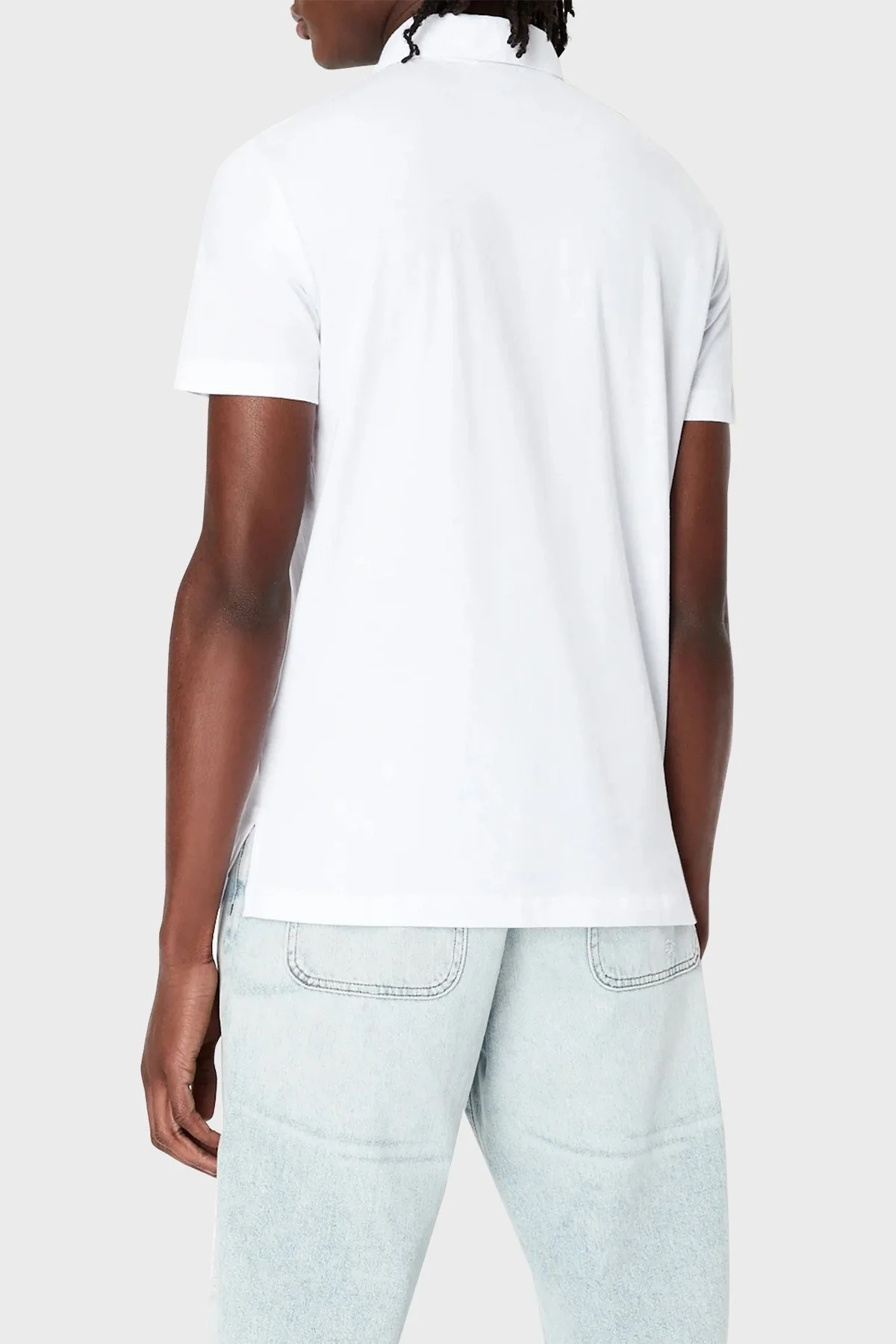 Armani Exchange % 100 Pamuk Slim Fit Erkek Polo T Shirt 3RZFAB ZJ8EZ 1100 BEYAZ - 2