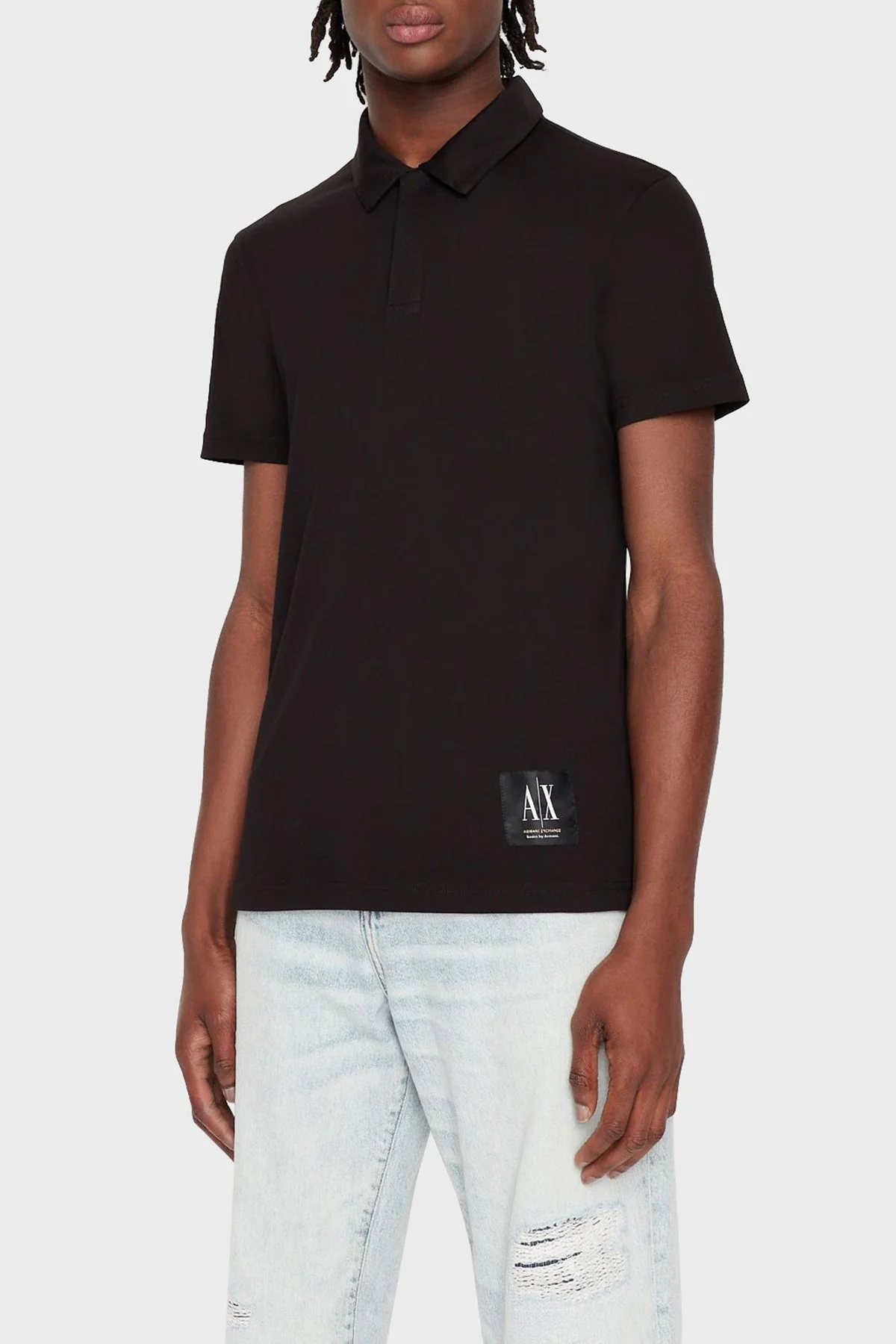 Armani Exchange % 100 Pamuk Slim Fit Erkek Polo T Shirt 3RZFAB ZJ8EZ 1200 SİYAH - 1