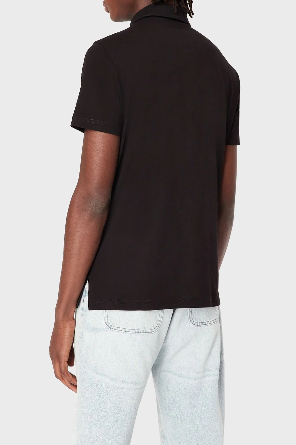 Armani Exchange % 100 Pamuk Slim Fit Erkek Polo T Shirt 3RZFAB ZJ8EZ 1200 SİYAH - 3
