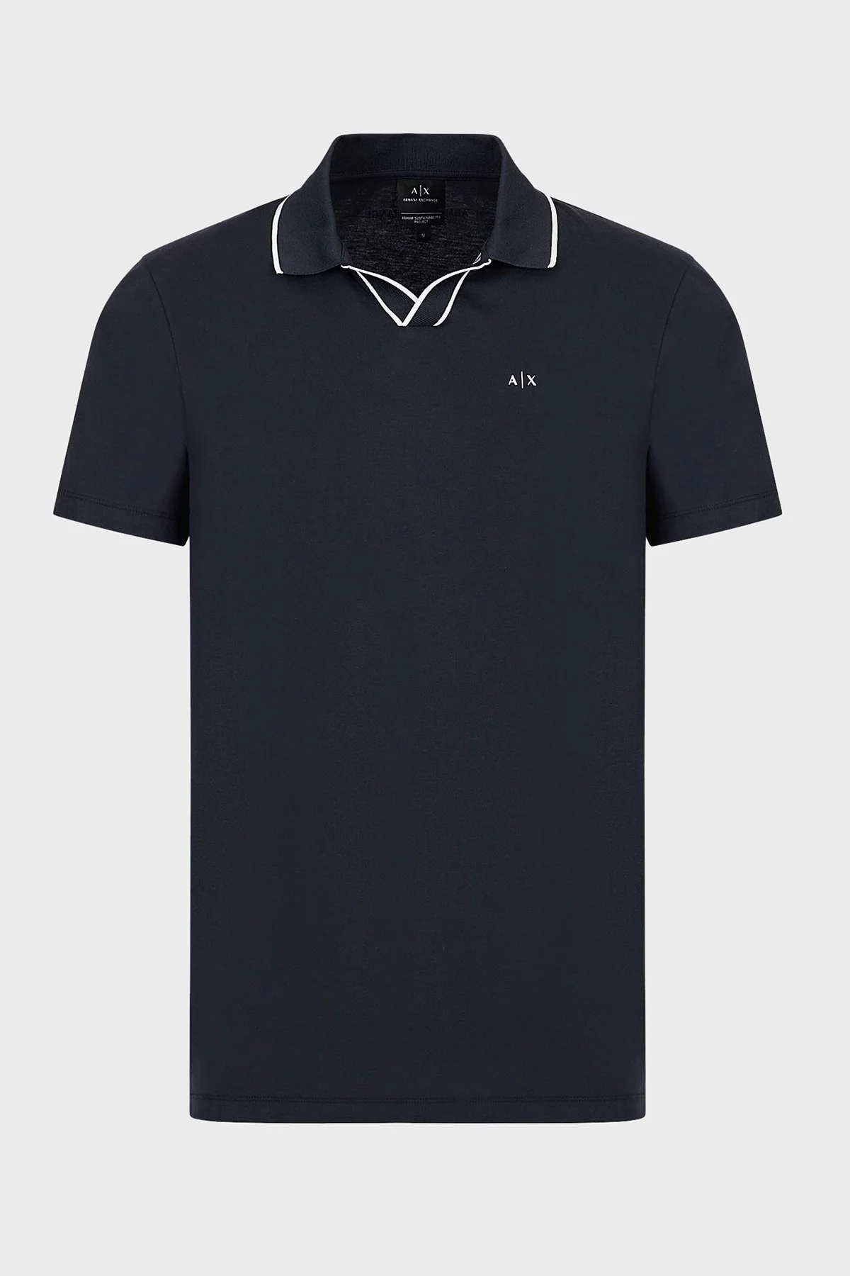 Armani Exchange % 100 Pamuk Slim Fit Erkek Polo T Shirt 3RZFFC ZJDFZ 1510 LACİVERT - 2