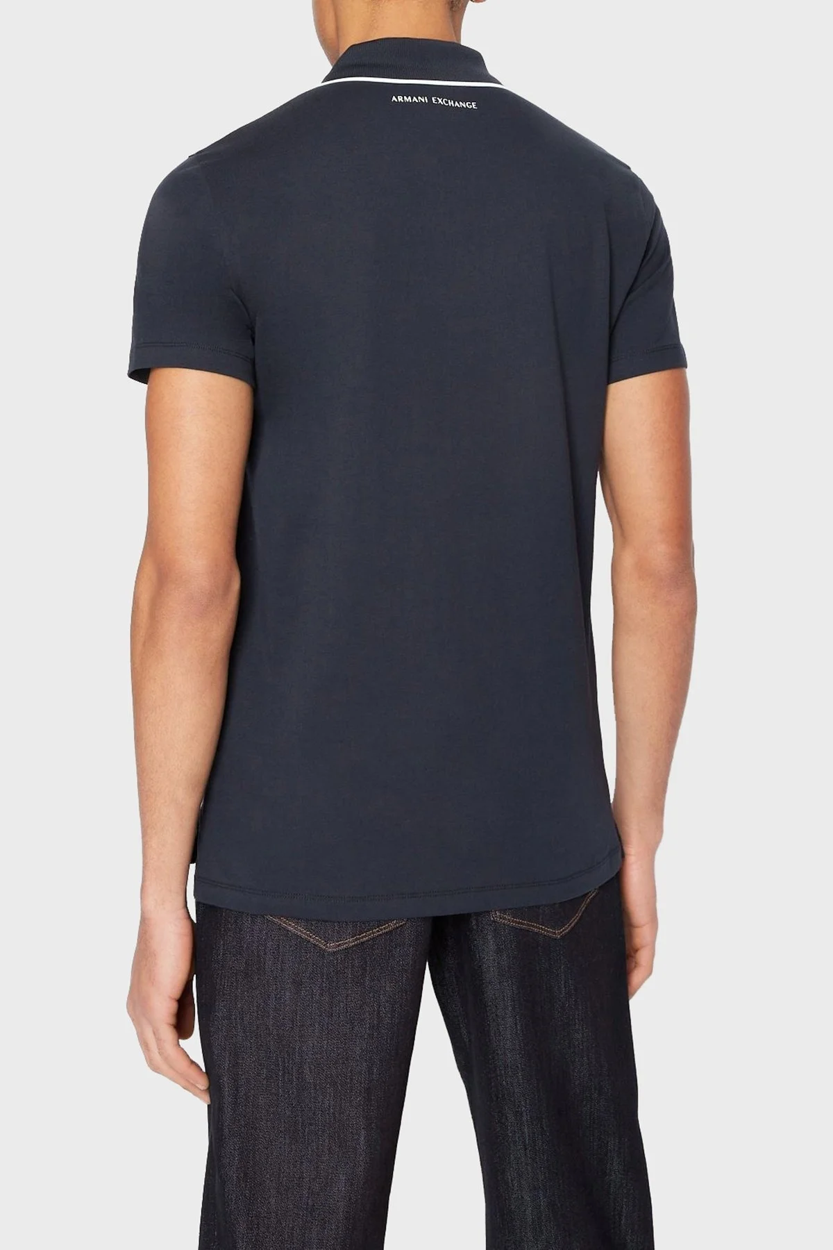 Armani Exchange % 100 Pamuk Slim Fit Erkek Polo T Shirt 3RZFFC ZJDFZ 1510 LACİVERT - 3