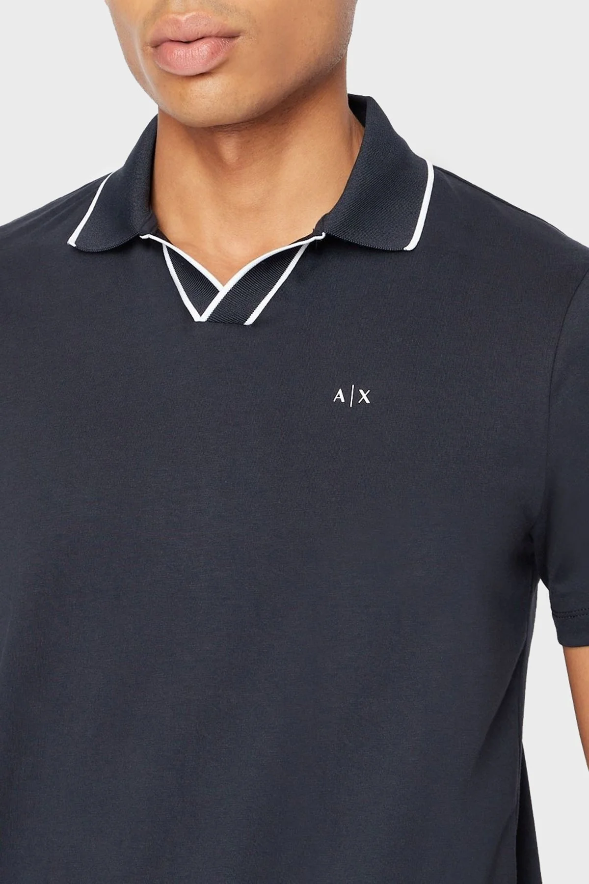 Armani Exchange % 100 Pamuk Slim Fit Erkek Polo T Shirt 3RZFFC ZJDFZ 1510 LACİVERT - 4