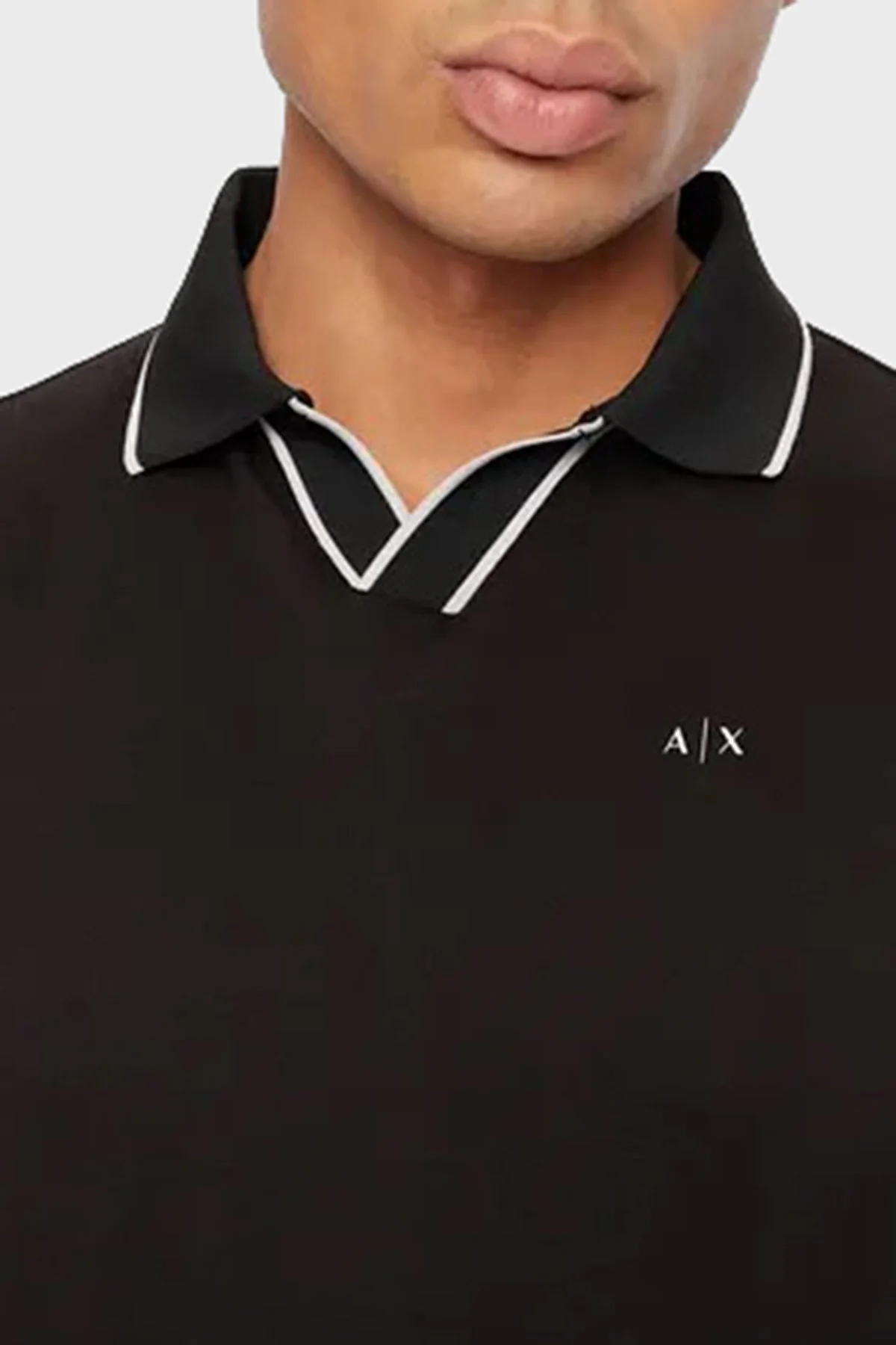 Armani Exchange % 100 Pamuk Slim Fit Erkek Polo Yaka T Shirt 3RZFFC ZJDFZ 1200 SİYAH - 4