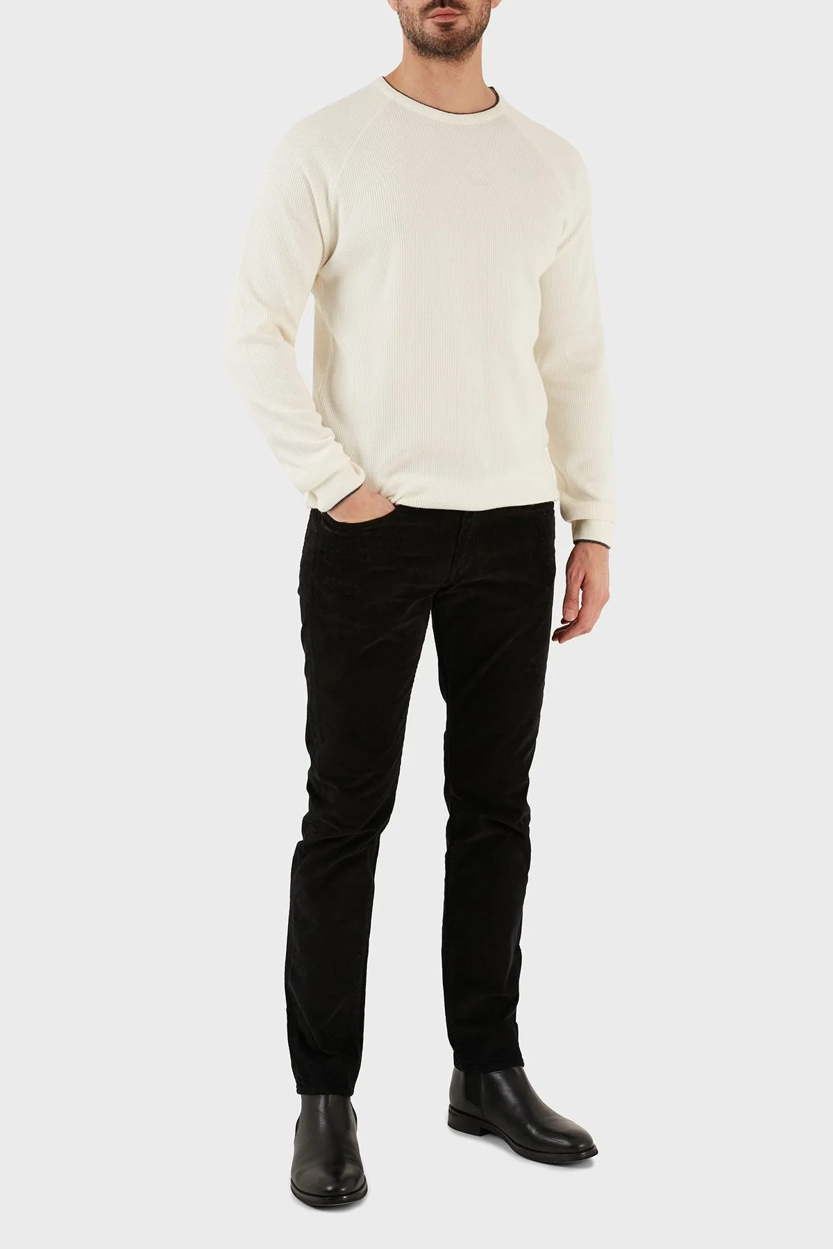 Armani Exchange % 100 Pamuk Slim Fit J13 Jeans Erkek Kot Pantolon 6LZJ13 ZNUHZ 1200 SİYAH - 1