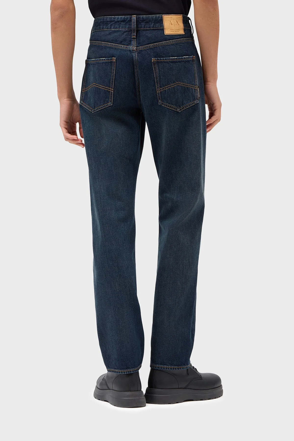 Armani Exchange %100 Pamuk Straight Fit Normal Bel Jeans Erkek Kot Pantolon XM000069 AF28151 MB010 Lacivert - 3