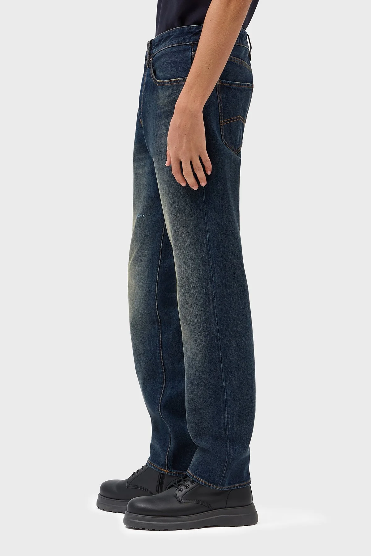 Armani Exchange %100 Pamuk Straight Fit Normal Bel Jeans Erkek Kot Pantolon XM000069 AF28151 MB010 Lacivert - 4