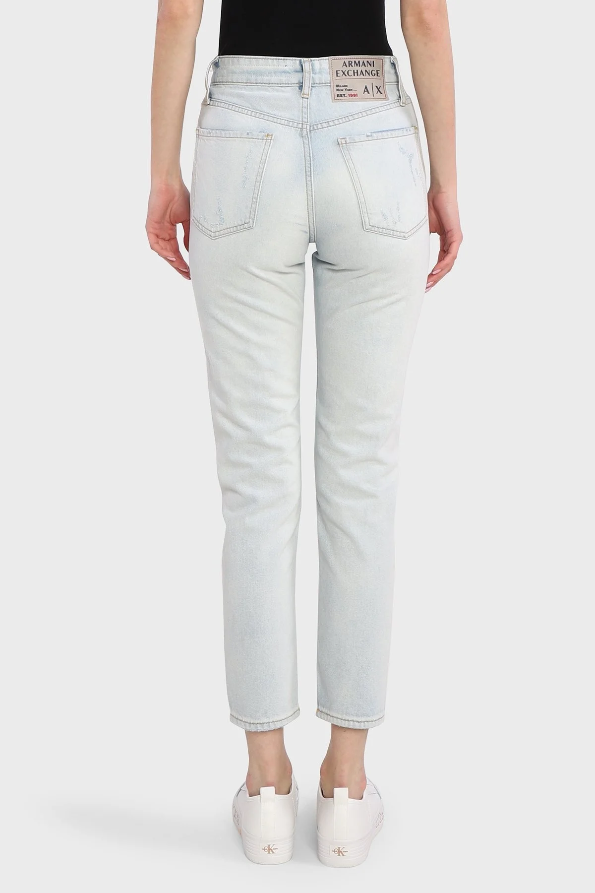 Armani Exchange % 100 Pamuk Yüksek Bel Slim Fit J51 Jeans Bayan Kot Pantolon 3RYJ51 Y1MVZ 1500 LACİVERT - 2