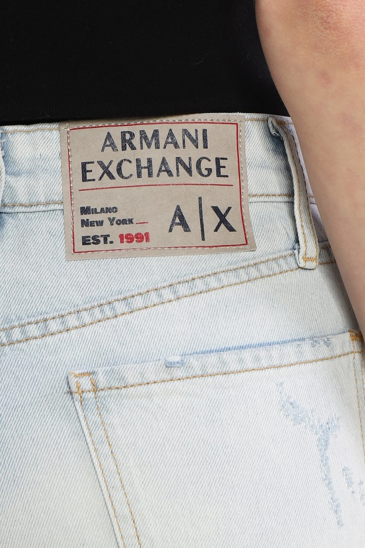 Armani Exchange % 100 Pamuk Yüksek Bel Slim Fit J51 Jeans Bayan Kot Pantolon 3RYJ51 Y1MVZ 1500 LACİVERT - 3