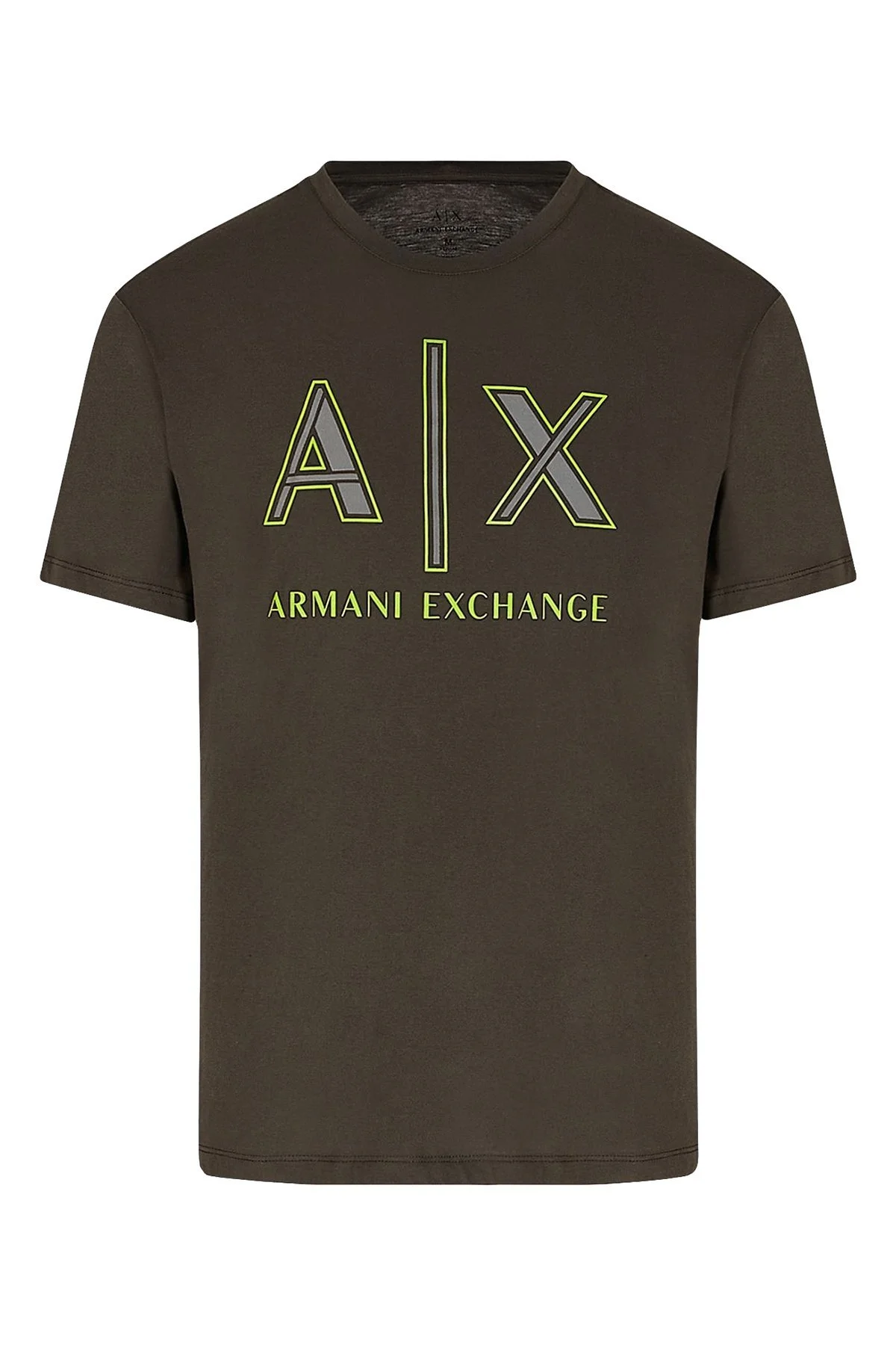 Armani Exchange % 100 Pamuklu Bisiklet Yaka Erkek T Shirt 3KZTAF ZJ4JZ 1855 HAKİ - 6
