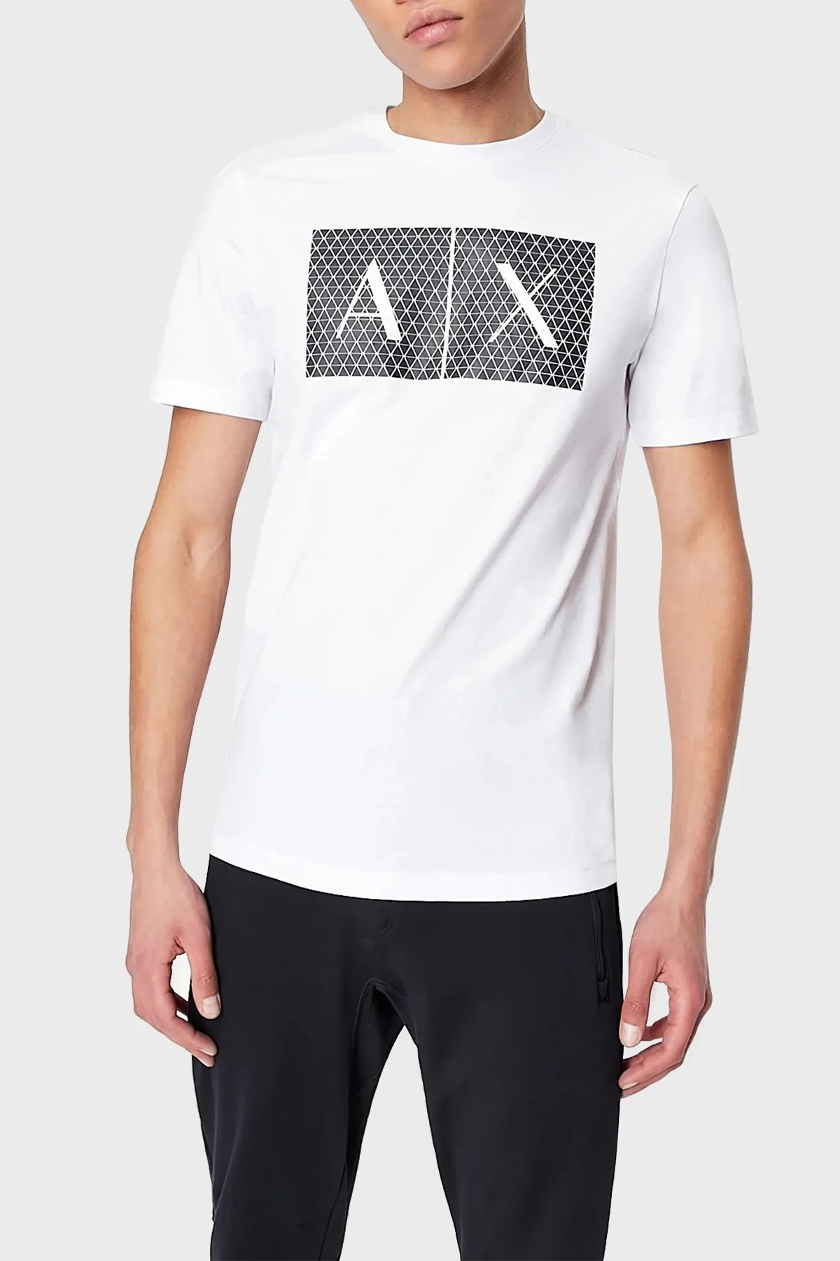 Armani Exchange % 100 Pamuklu Bisiklet Yaka Erkek T Shirt 8NZTCK Z8H4Z 1100 BEYAZ - 6