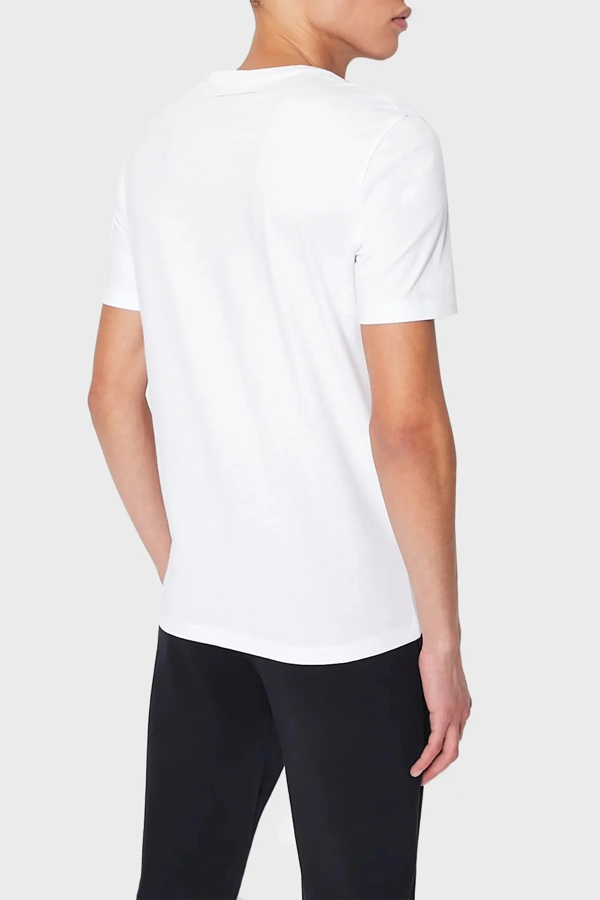 Armani Exchange % 100 Pamuklu Bisiklet Yaka Erkek T Shirt 8NZTCK Z8H4Z 1100 BEYAZ - 8