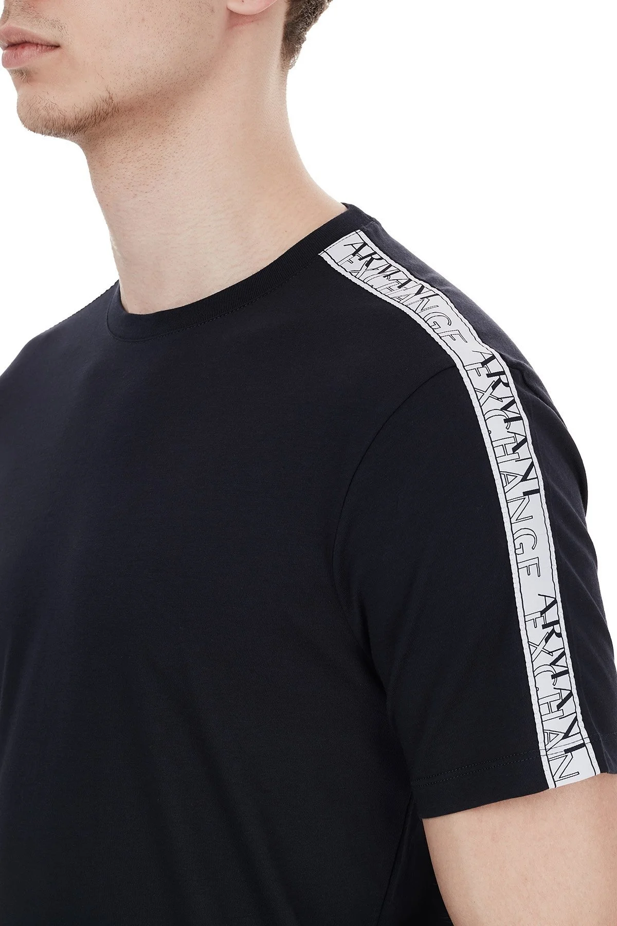 Armani Exchange % 100 Pamuklu Bisiklet Yaka T-shirt Erkek T Shirt 6HZMFM ZJH4Z 1510 LACİVERT - 6