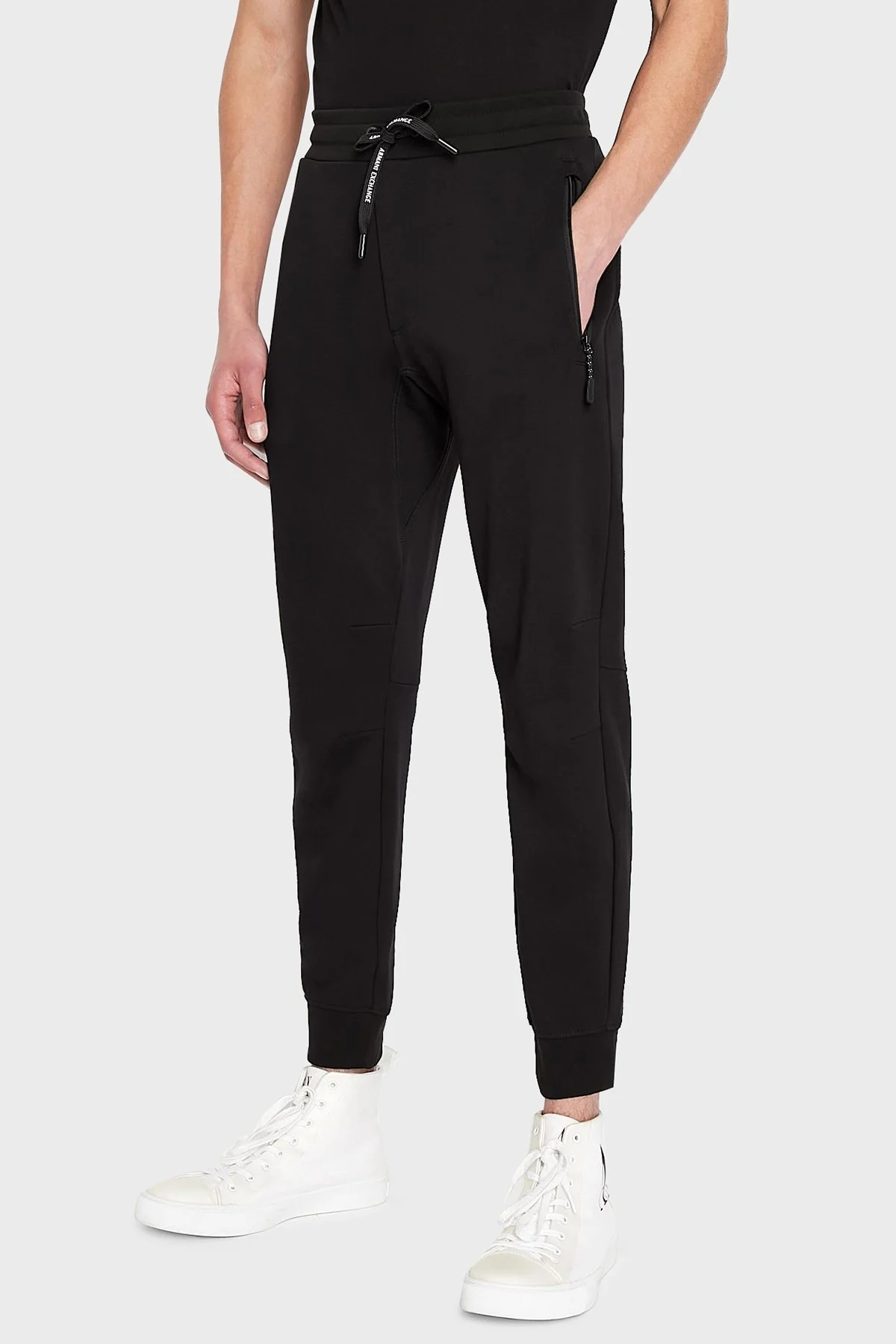 Armani Exchange % 100 Pamuklu Regular Fit Jogger Spor Erkek Pantolon 8NZP73 ZJKRZ 1200 SİYAH - 6