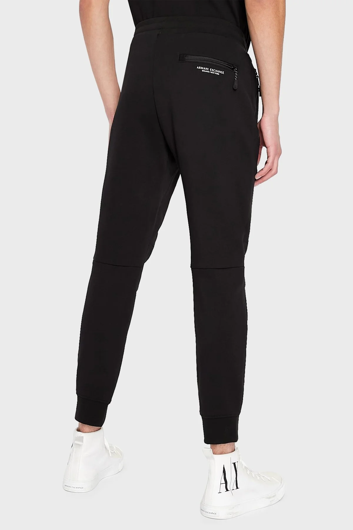 Armani Exchange % 100 Pamuklu Regular Fit Jogger Spor Erkek Pantolon 8NZP73 ZJKRZ 1200 SİYAH - 8