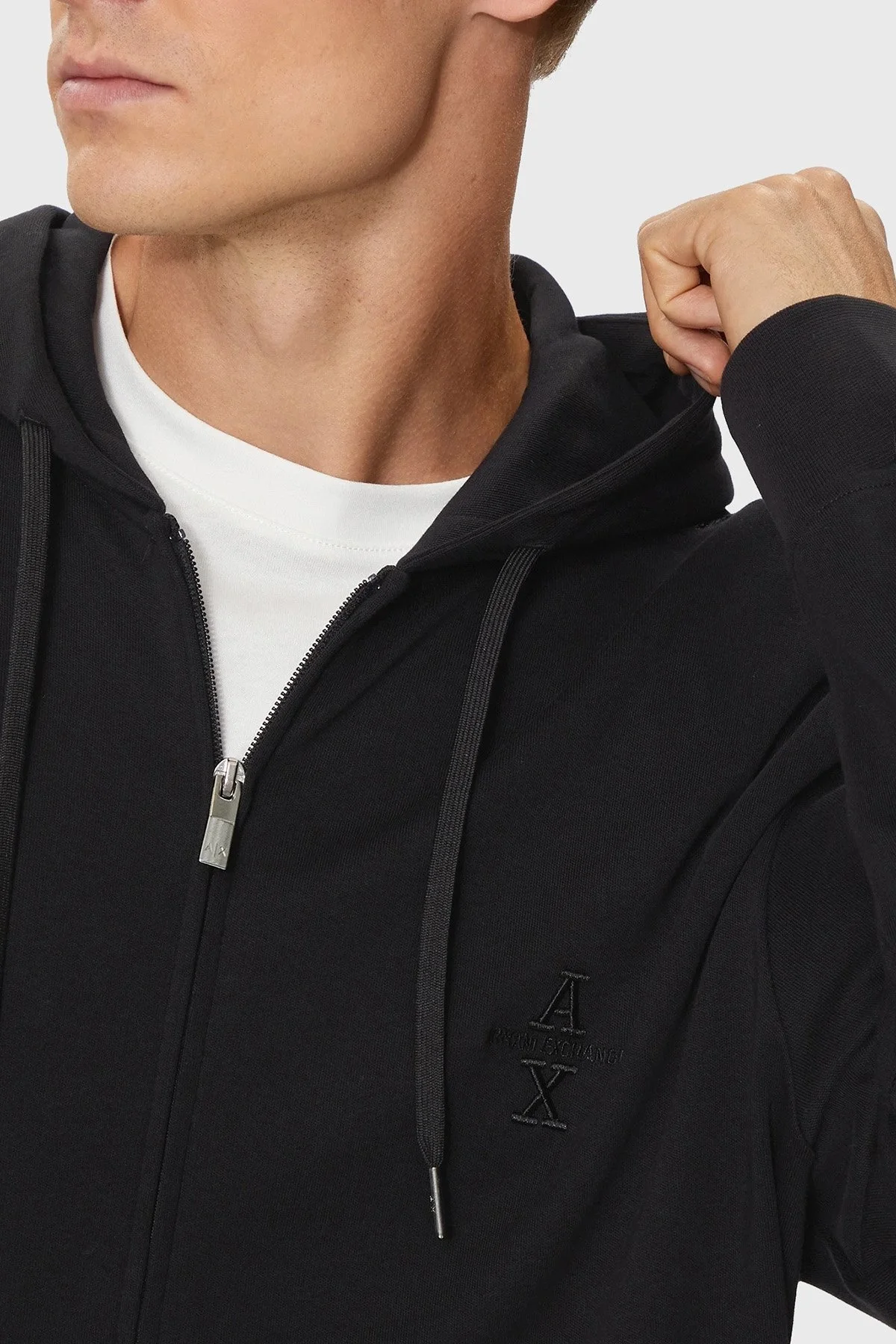 Armani Exchange % 100 Pamuklu Kapüşonlu Erkek Sweat 6DZMLC ZJNNZ 1200 SİYAH - 2