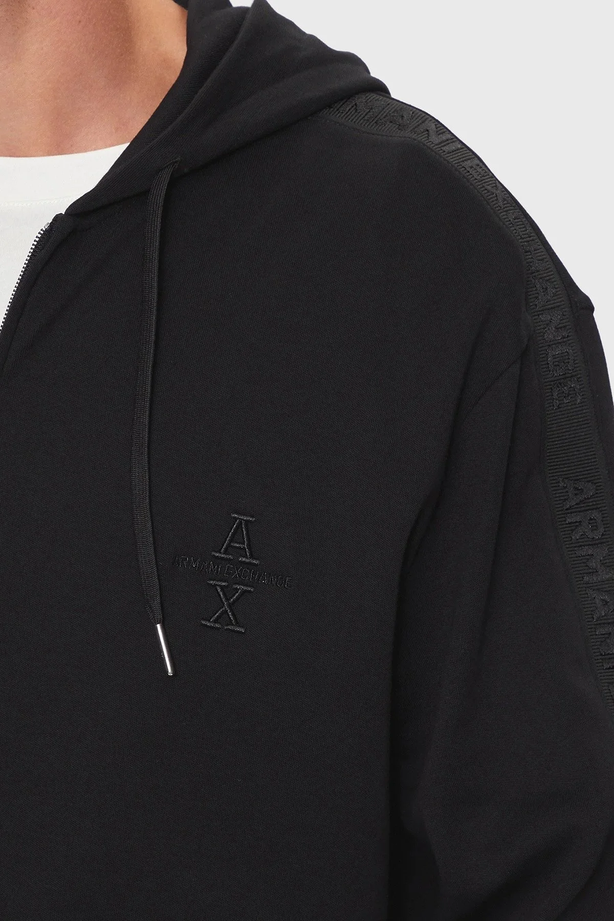 Armani Exchange % 100 Pamuklu Kapüşonlu Erkek Sweat 6DZMLC ZJNNZ 1200 SİYAH - 5