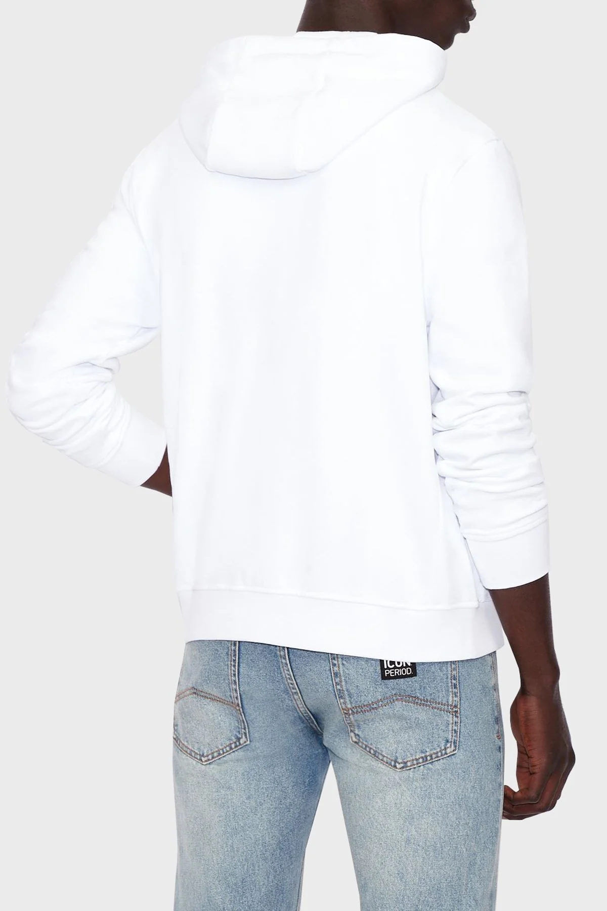 Armani Exchange % 100 Pamuklu Kapüşonlu Erkek Sweat 8NZMPP ZJ1ZZ 1100 BEYAZ - 2