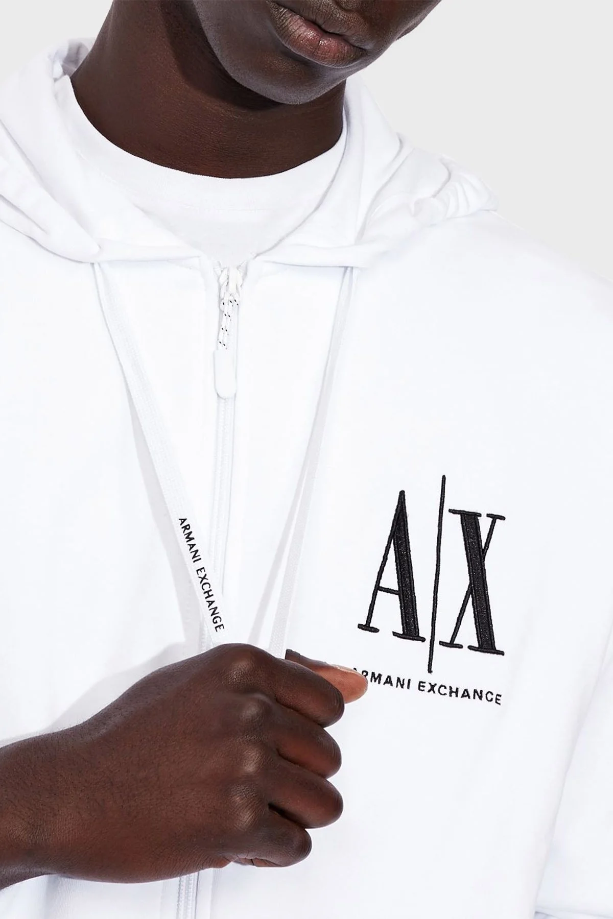 Armani Exchange % 100 Pamuklu Kapüşonlu Erkek Sweat 8NZMPP ZJ1ZZ 1100 BEYAZ - 4