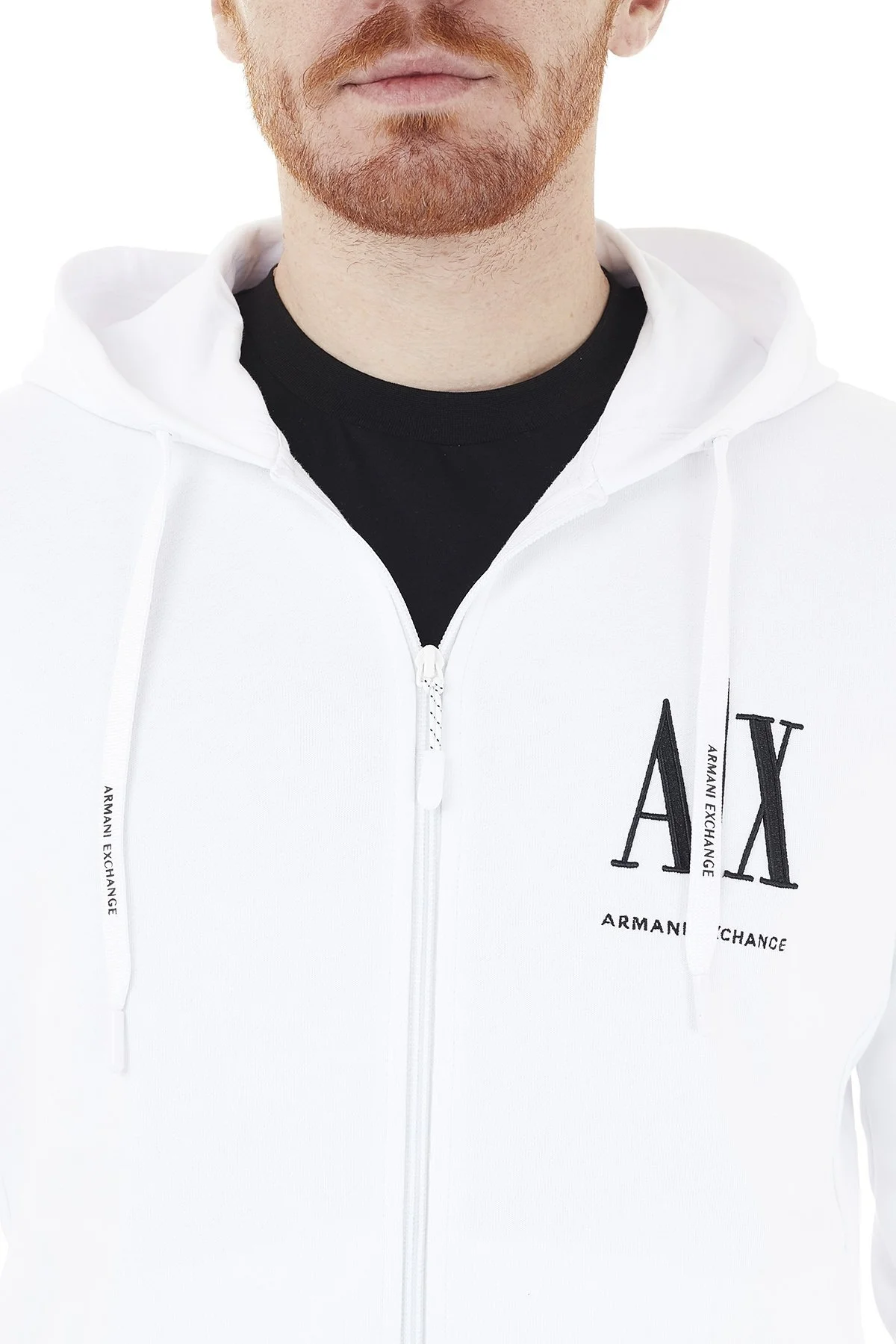 Armani Exchange % 100 Pamuklu Kapüşonlu Erkek Sweat 8NZMPP ZJ1ZZ 1100 BEYAZ - 7