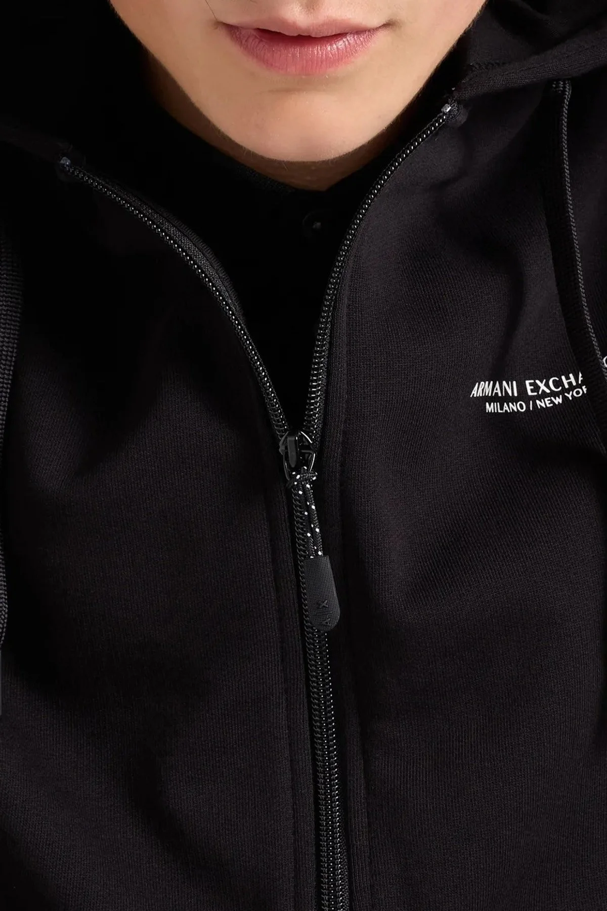 Armani Exchange % 100 Pamuklu Fermuarlı Erkek Sweat 8NZM95 ZJKRZ 1200 SİYAH - 8