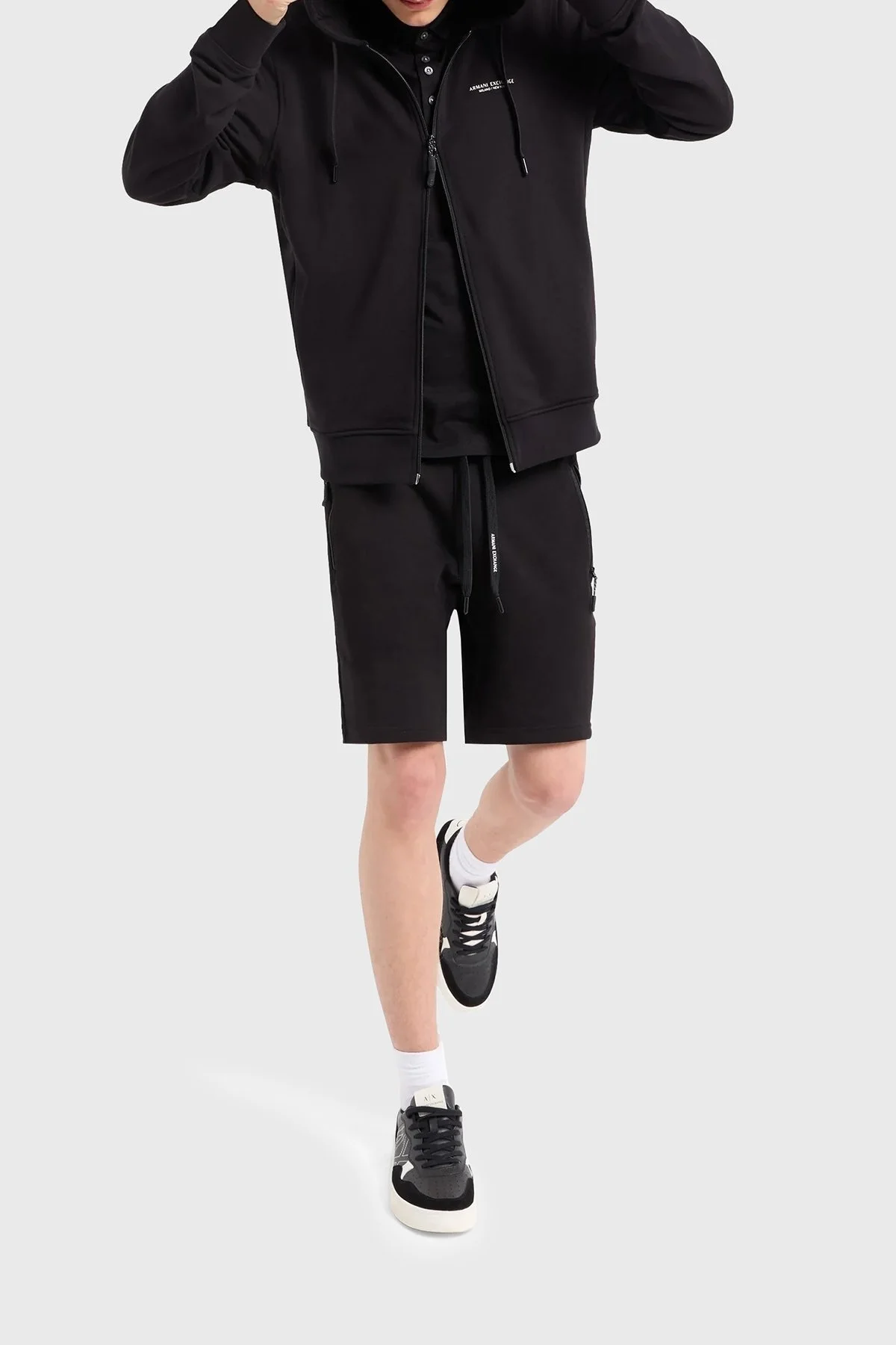 Armani Exchange % 100 Pamuklu Fermuarlı Erkek Sweat 8NZM95 ZJKRZ 1200 SİYAH - 10