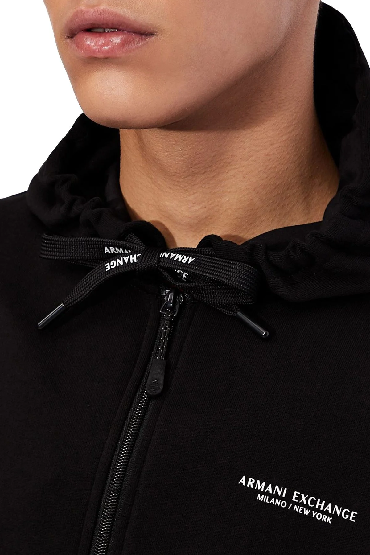 Armani Exchange % 100 Pamuklu Fermuarlı Erkek Sweat 8NZM95 ZJKRZ 1200 SİYAH - 11