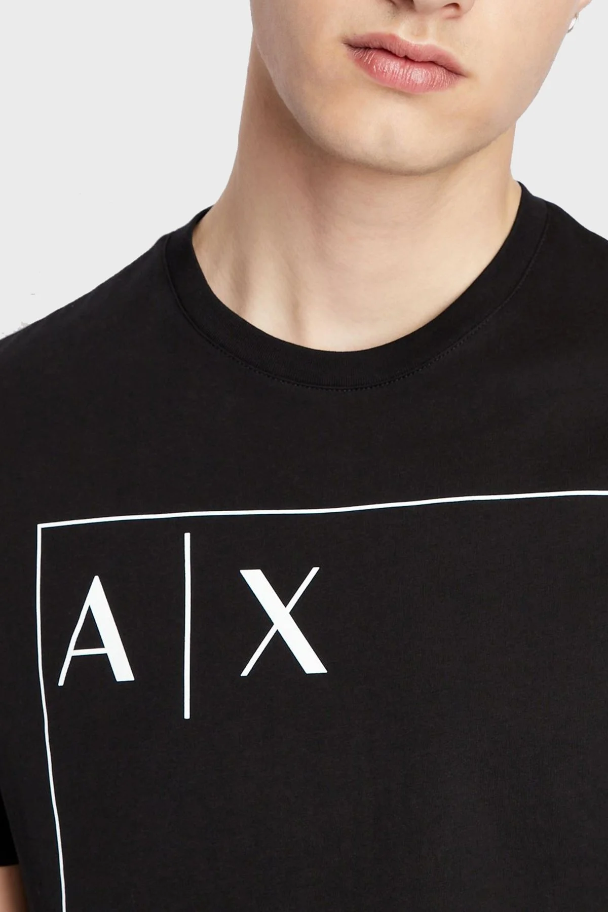 Armani Exchange % 100 Pamuklu Regular Fit Bisiklet Yaka Erkek T Shirt 6LZTAY ZJFCZ 1200 SİYAH - 3