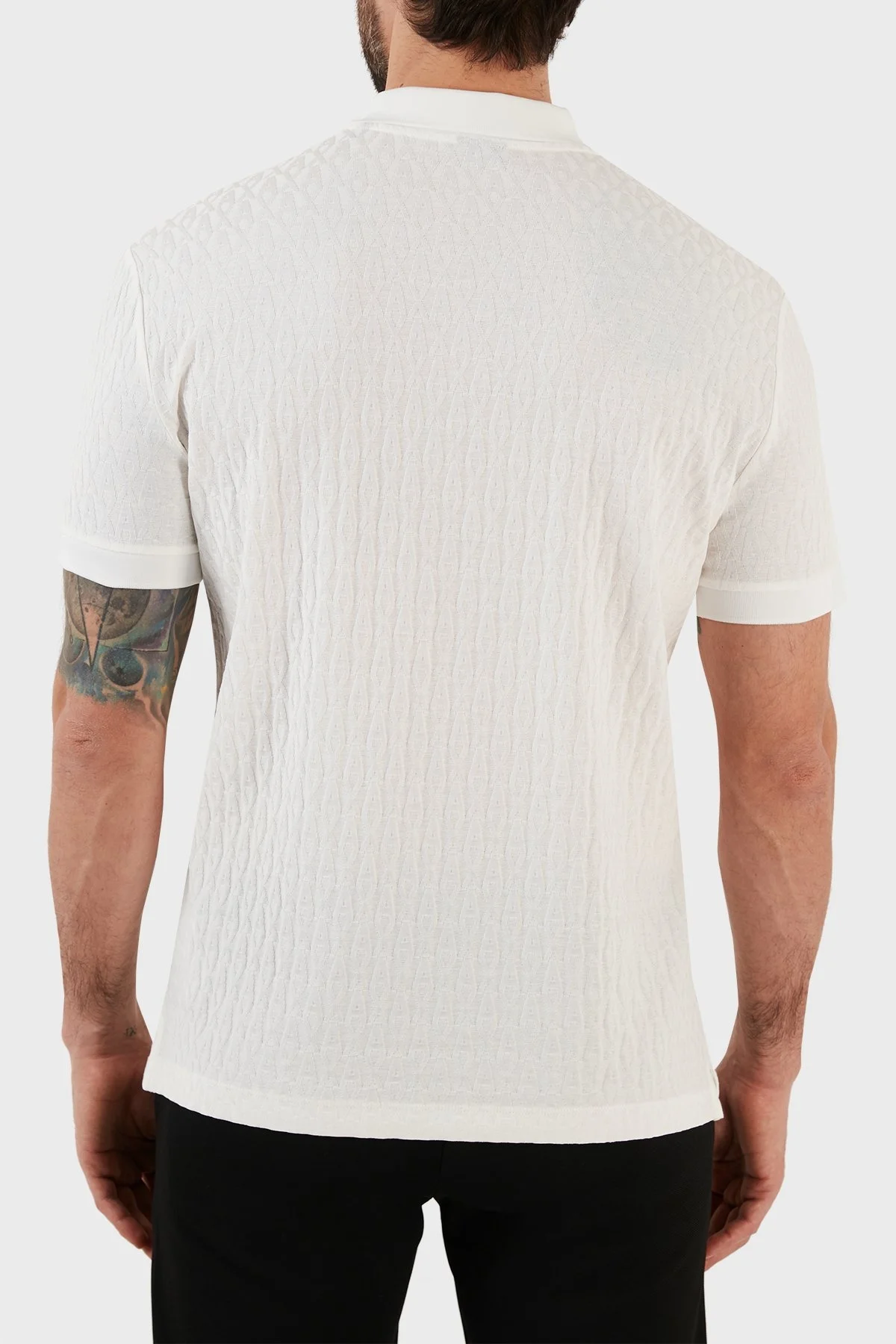 Armani Exchange % 100 Pamuklu Regular Fit Erkek Polo T Shirt 3RZFLA ZJ2ZZ 1116 BEYAZ - 4