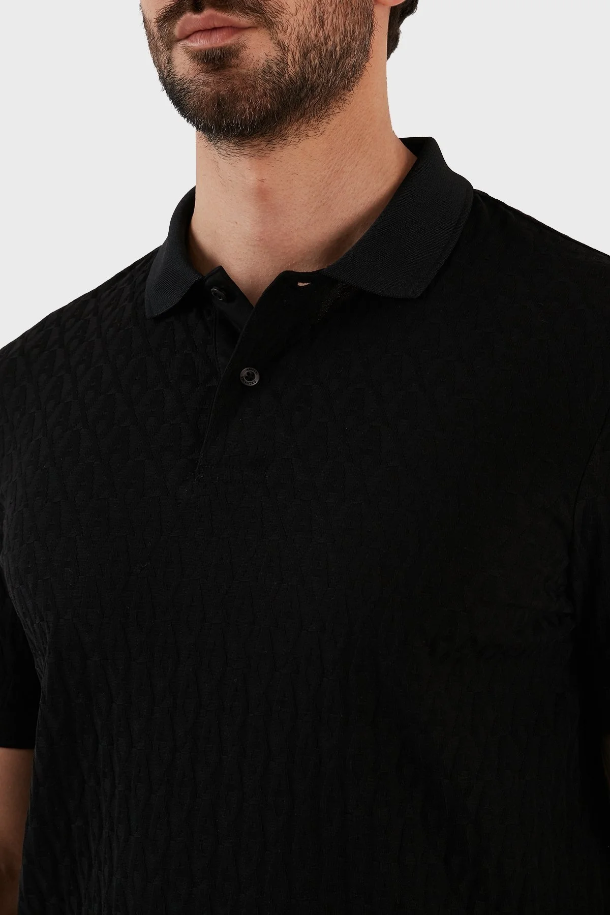Armani Exchange % 100 Pamuklu Regular Fit Erkek Polo T Shirt 3RZFLA ZJ2ZZ 1200 SİYAH - 3