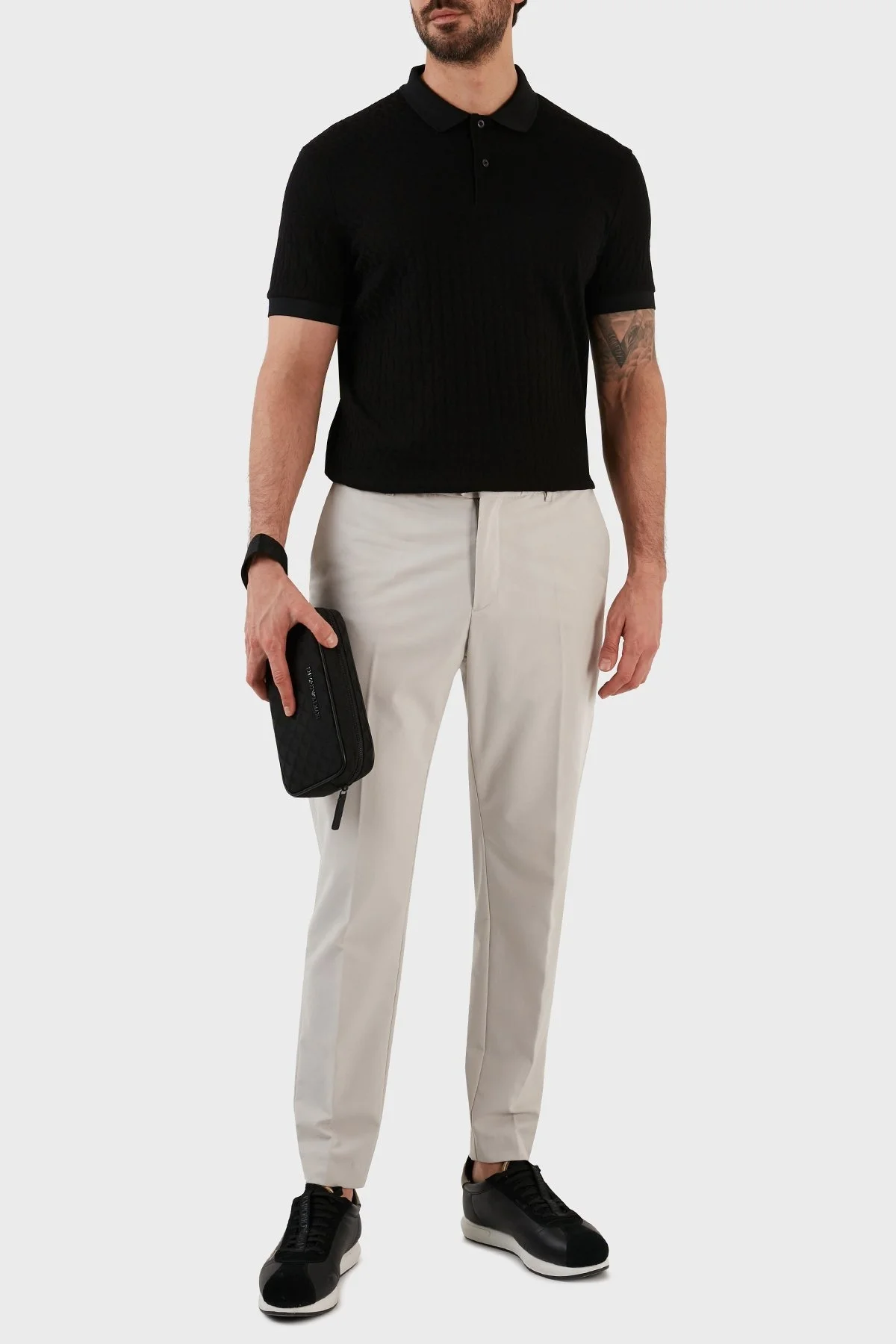 Armani Exchange % 100 Pamuklu Regular Fit Erkek Polo T Shirt 3RZFLA ZJ2ZZ 1200 SİYAH - 4